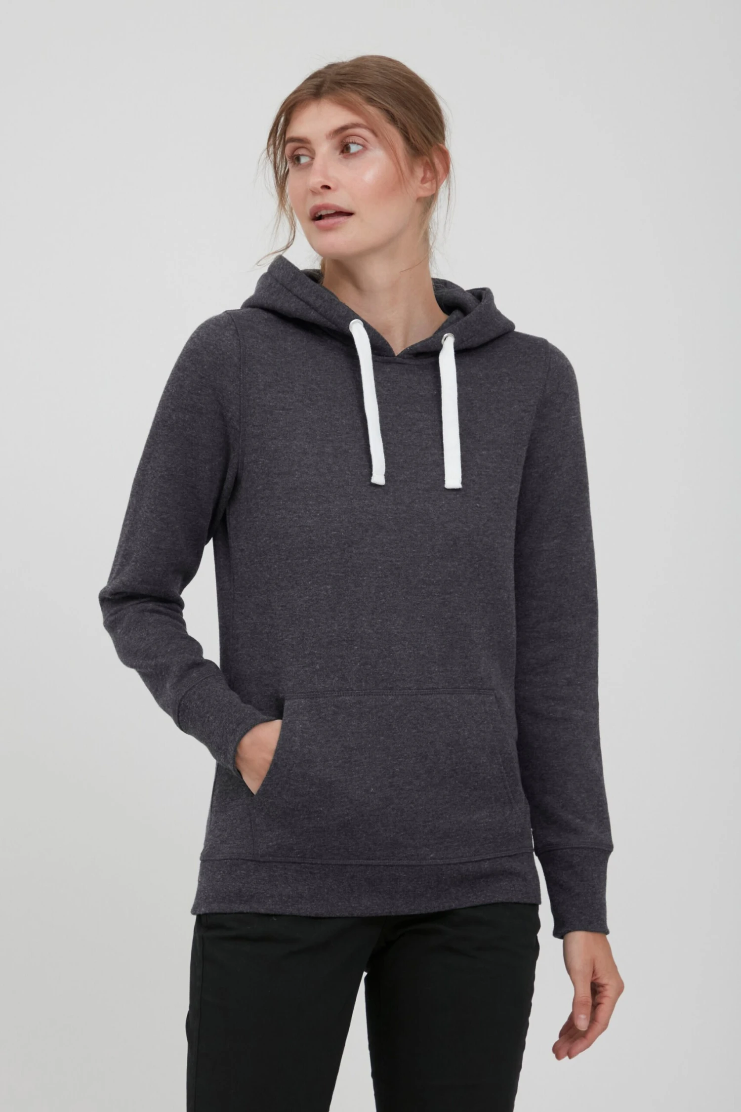 OXMO Kapuzenpullover Hoodie Olive Frauen Dunkelgrau – Bild 2