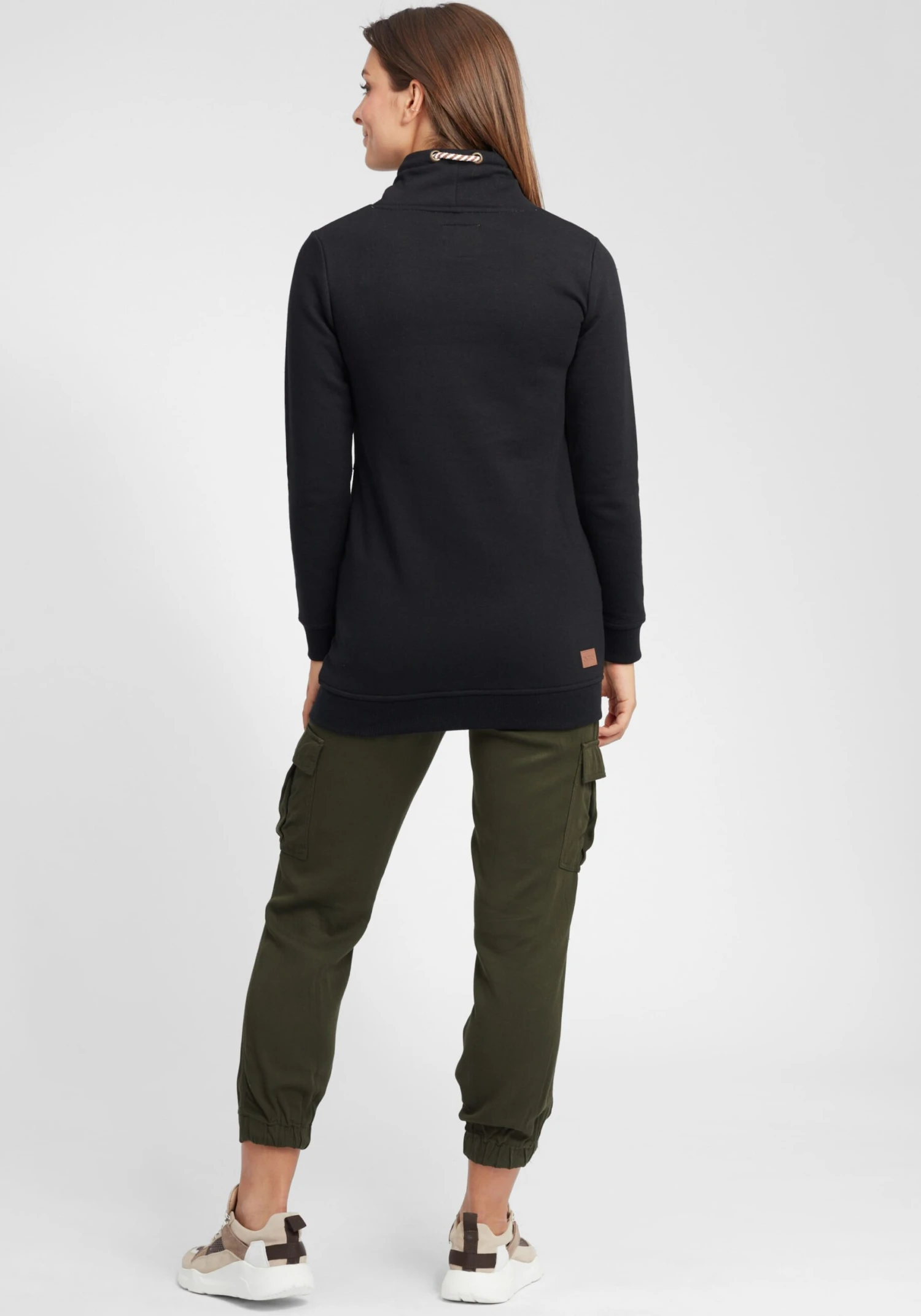 OXMO Longpullover Hoodie Vilma Frauen Schwarz – Bild 4