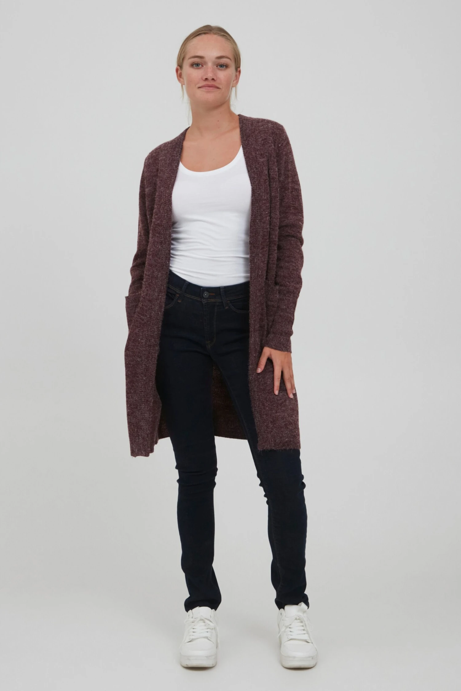 OXMO Strickjacken Strickjacke Neli Frauen Weinrot – Bild 3