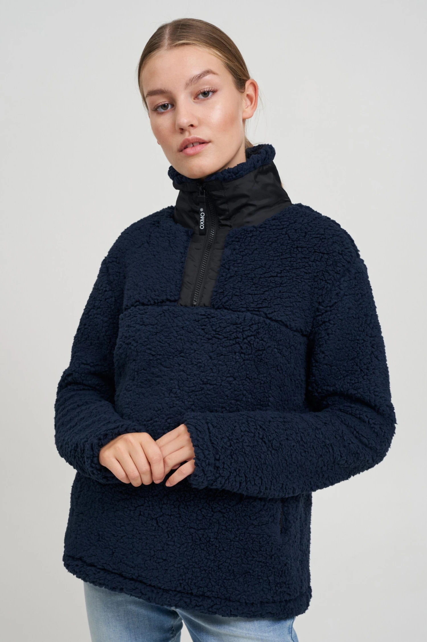 OXMO Pullover Troyer ELINA Frauen Dunkelblau – Bild 2
