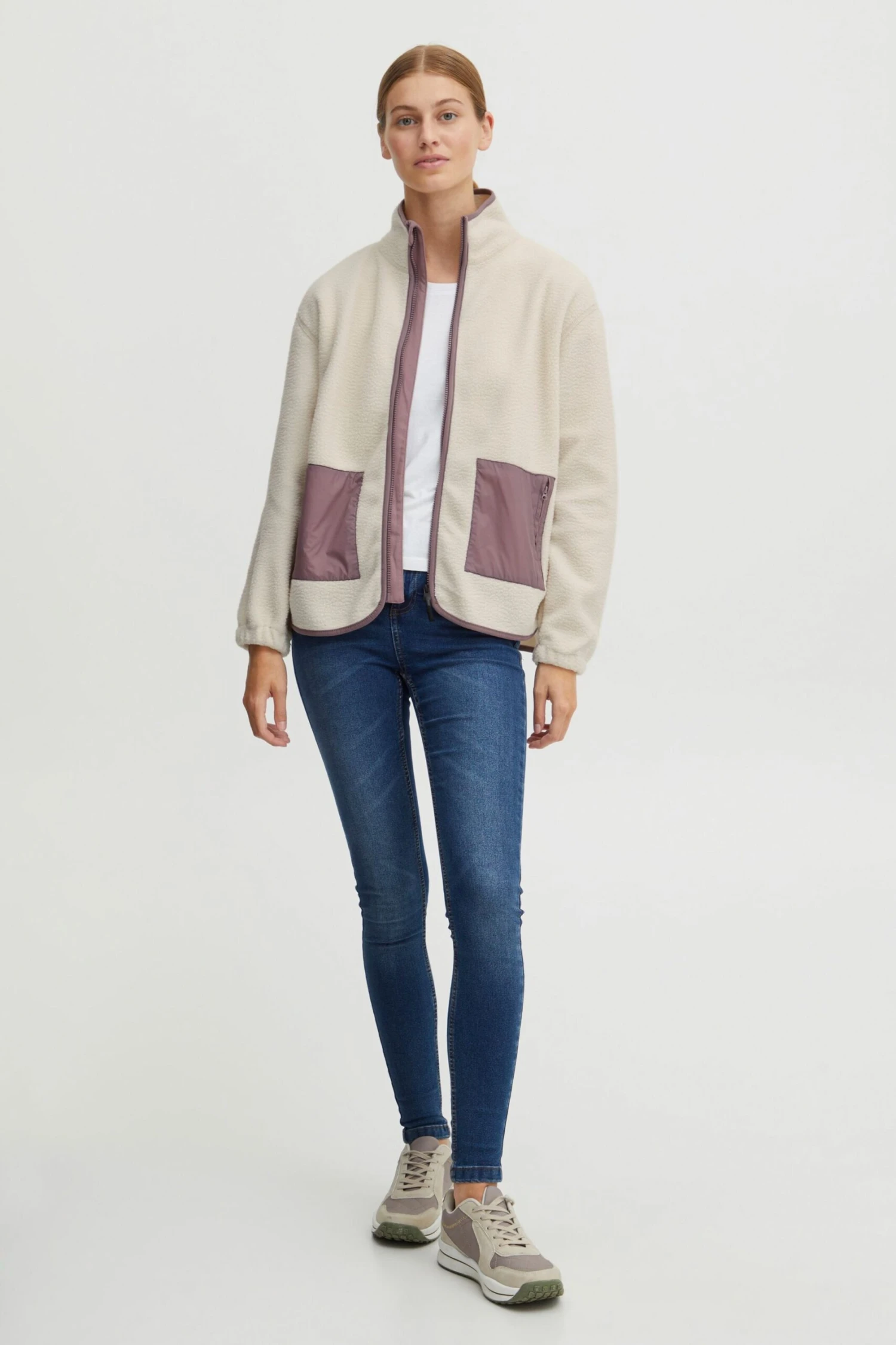 OXMO Übergangsjacken Fleecejacke Oxpiper Frauen Beige – Bild 4