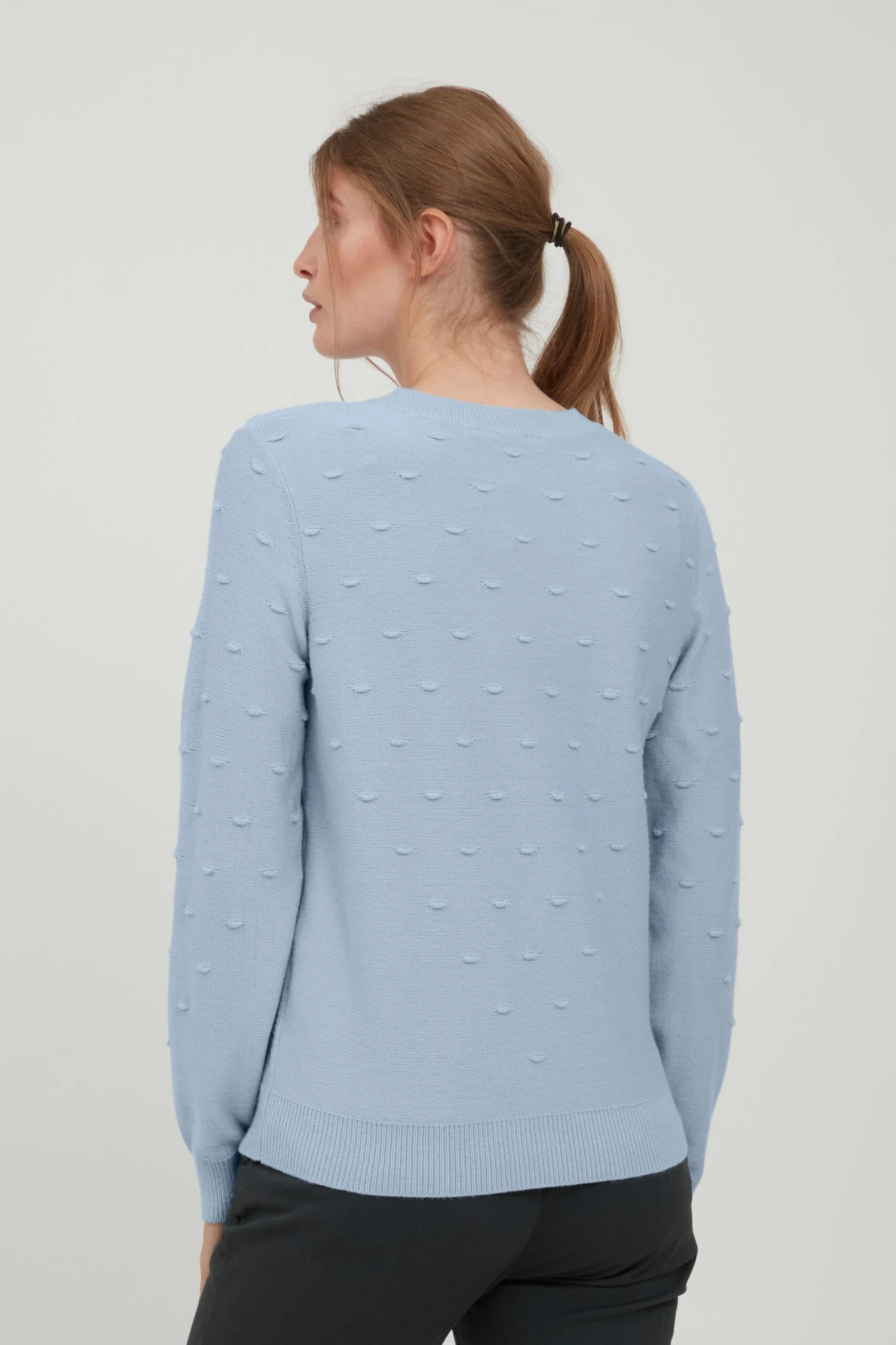 OXMO Feinstrickpullover Pullover Dotta Frauen Hellblau – Bild 4