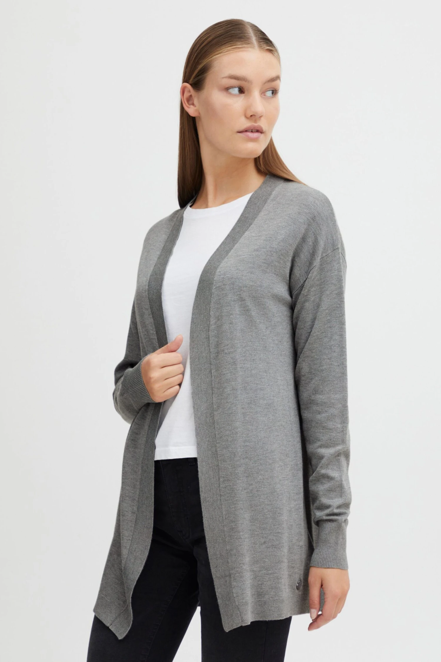 OXMO Strickjacken Strickjacke Kat Frauen Graphit – Bild 2