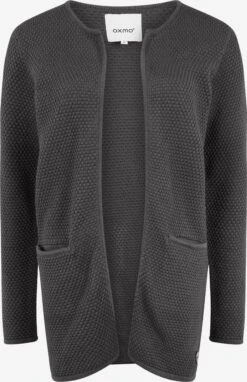 OXMO Strickjacken Strickjacke Hilda Frauen Grau
