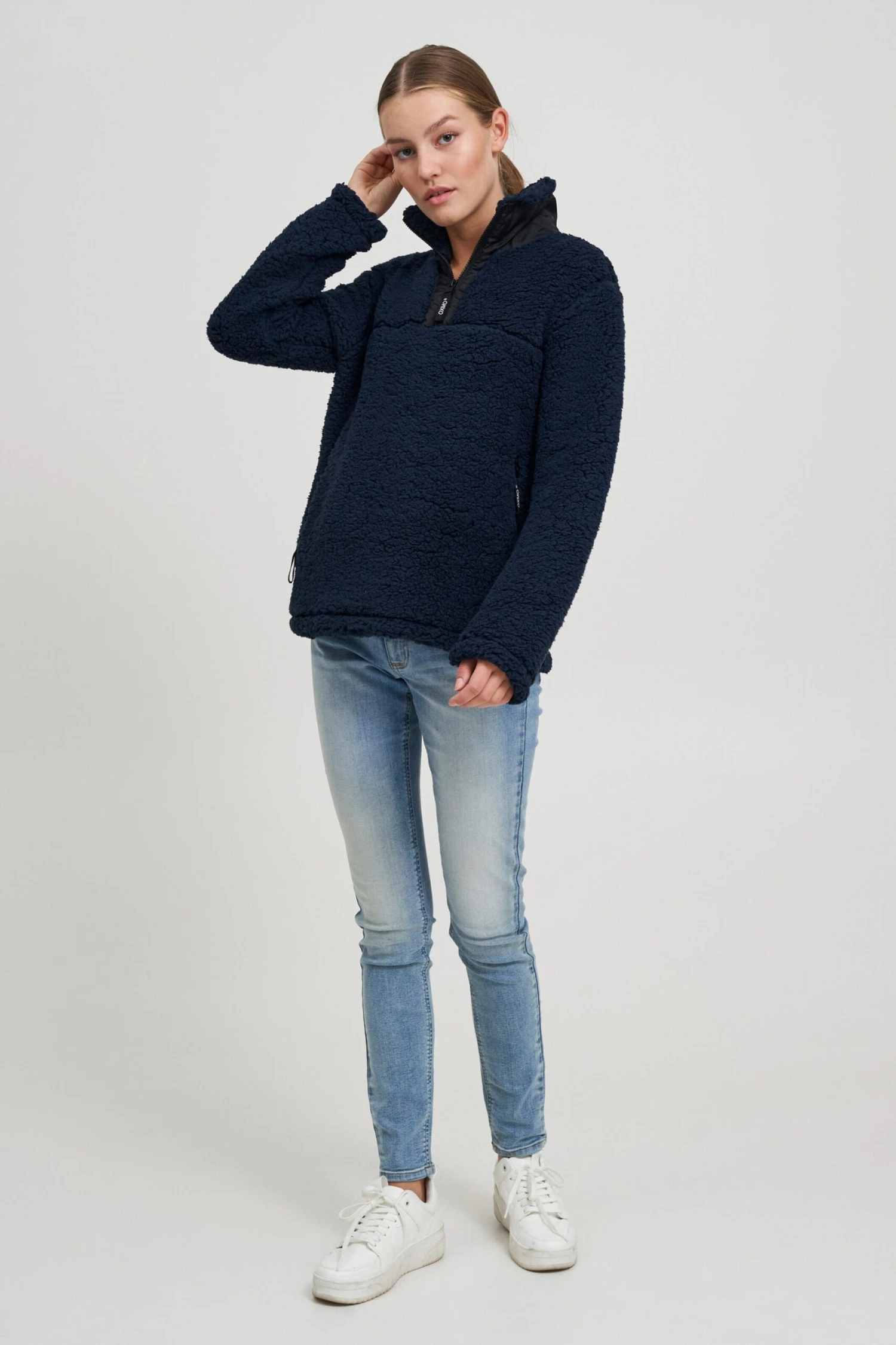 OXMO Pullover Troyer ELINA Frauen Dunkelblau – Bild 3