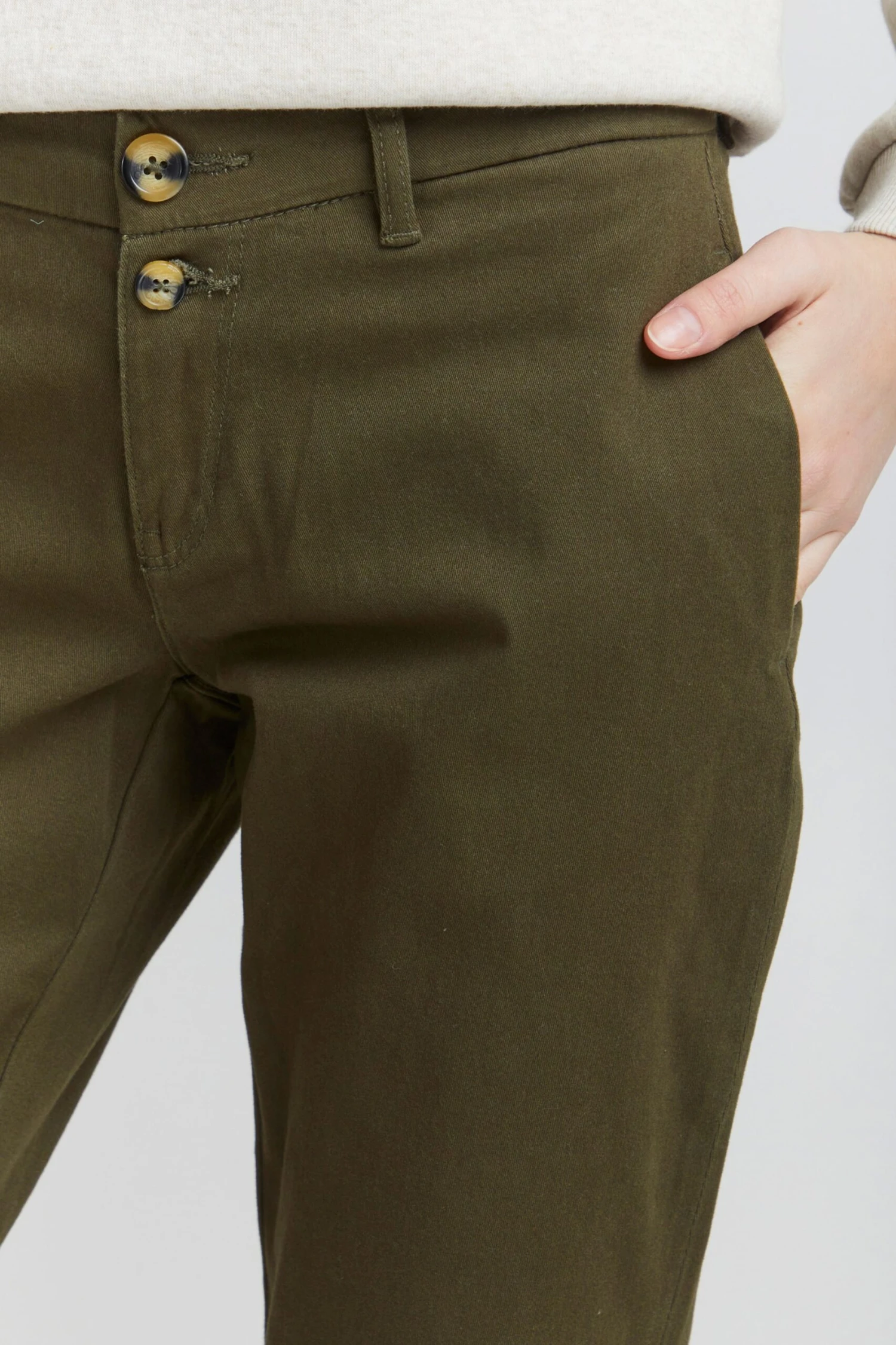 OXMO Chinos Regular Chinohose Pilar Frauen Khaki / Oliv – Bild 5