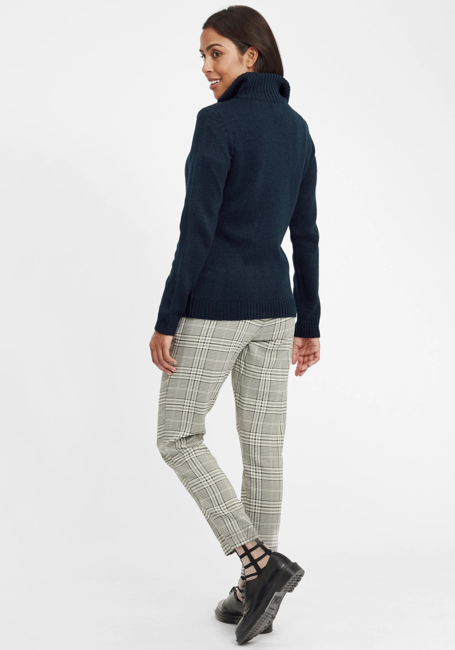 OXMO Rollkragenpullover Strickpullover Carry Frauen Blau – Bild 4