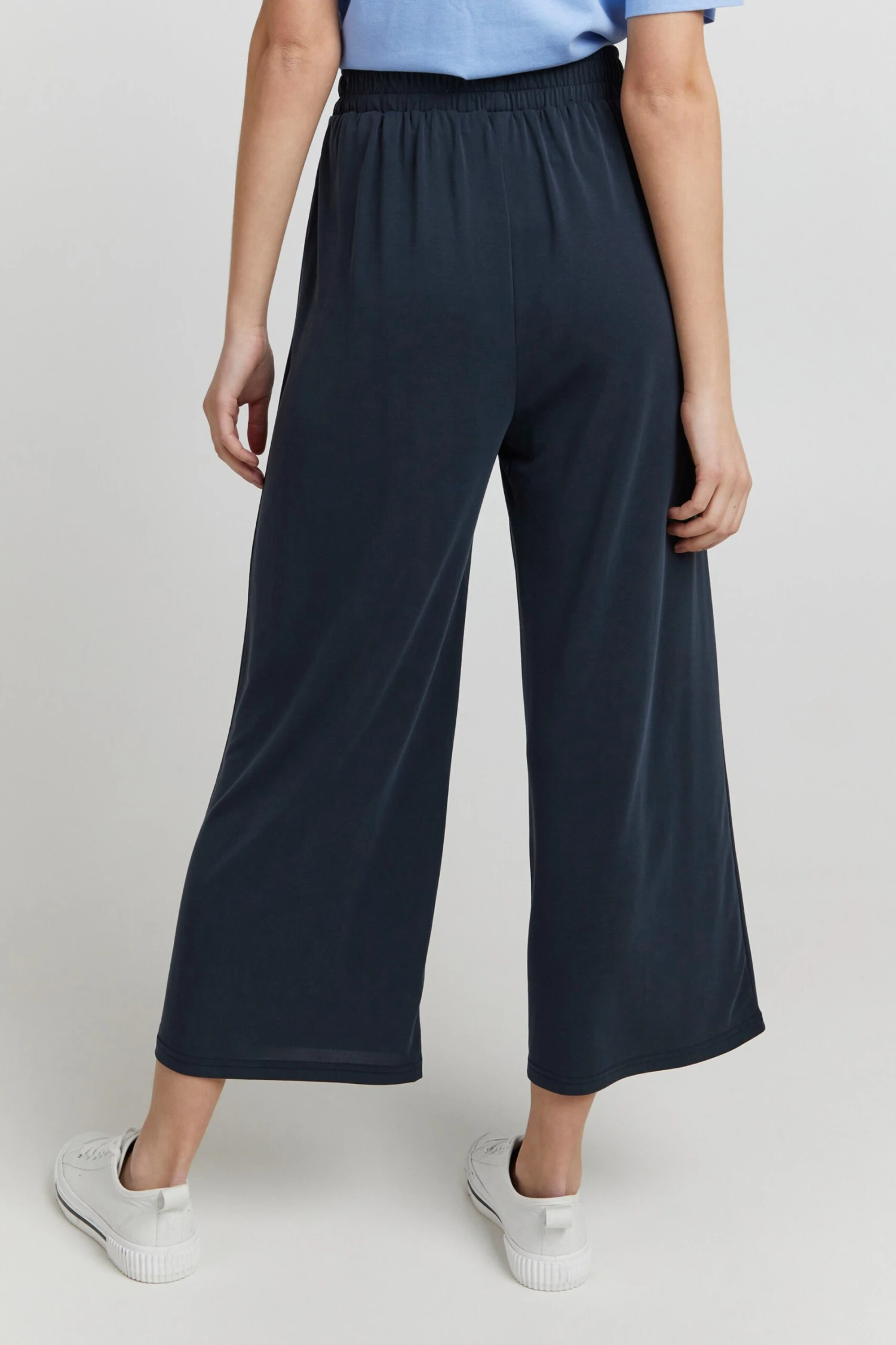 OXMO Stoffhosen Wide Leg Stoffhose OXBryndis Frauen Dunkelblau / Blaumeliert – Bild 4