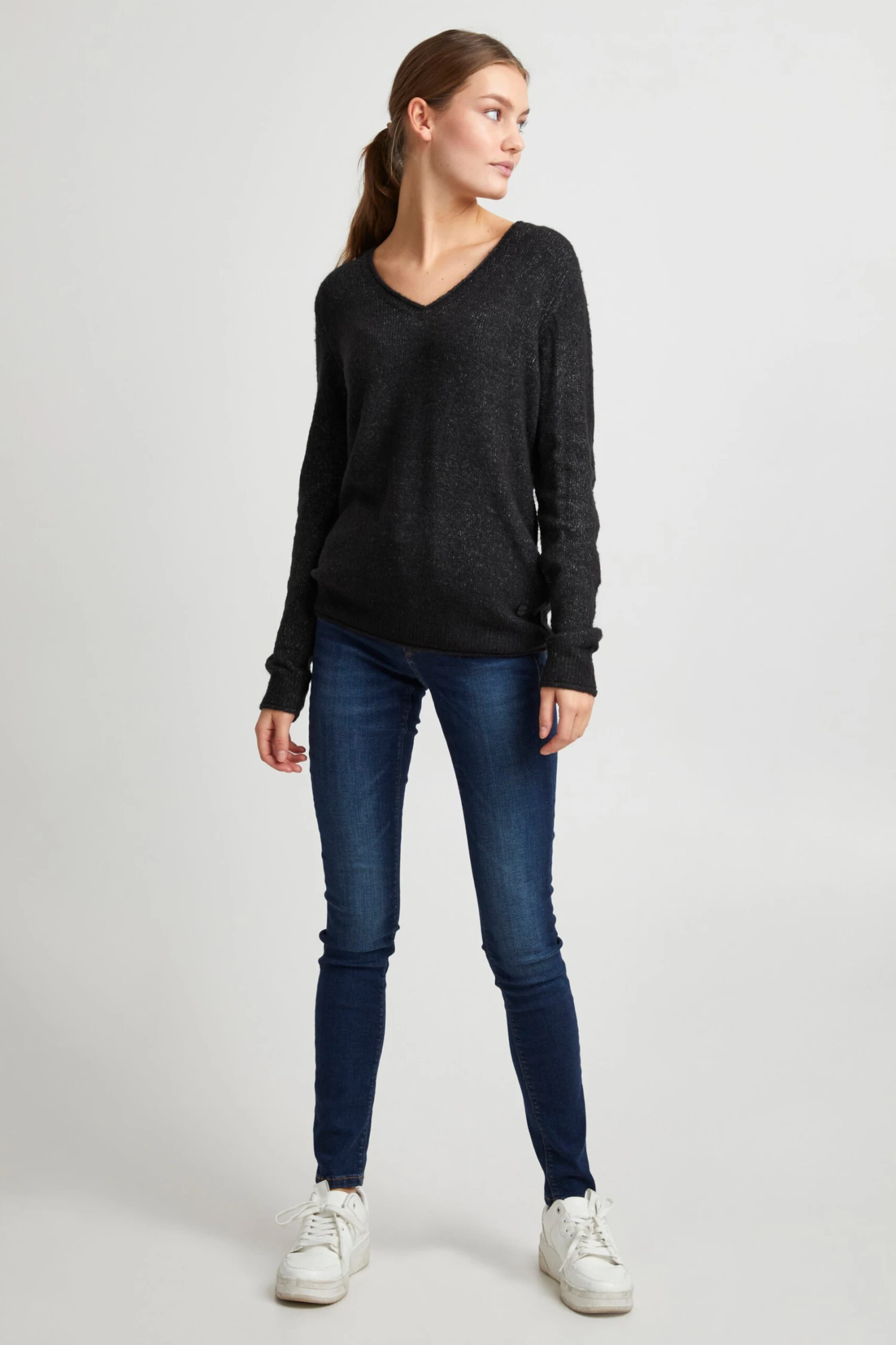 OXMO Feinstrickpullover Pullover Ilva Frauen Dunkelgrau – Bild 3