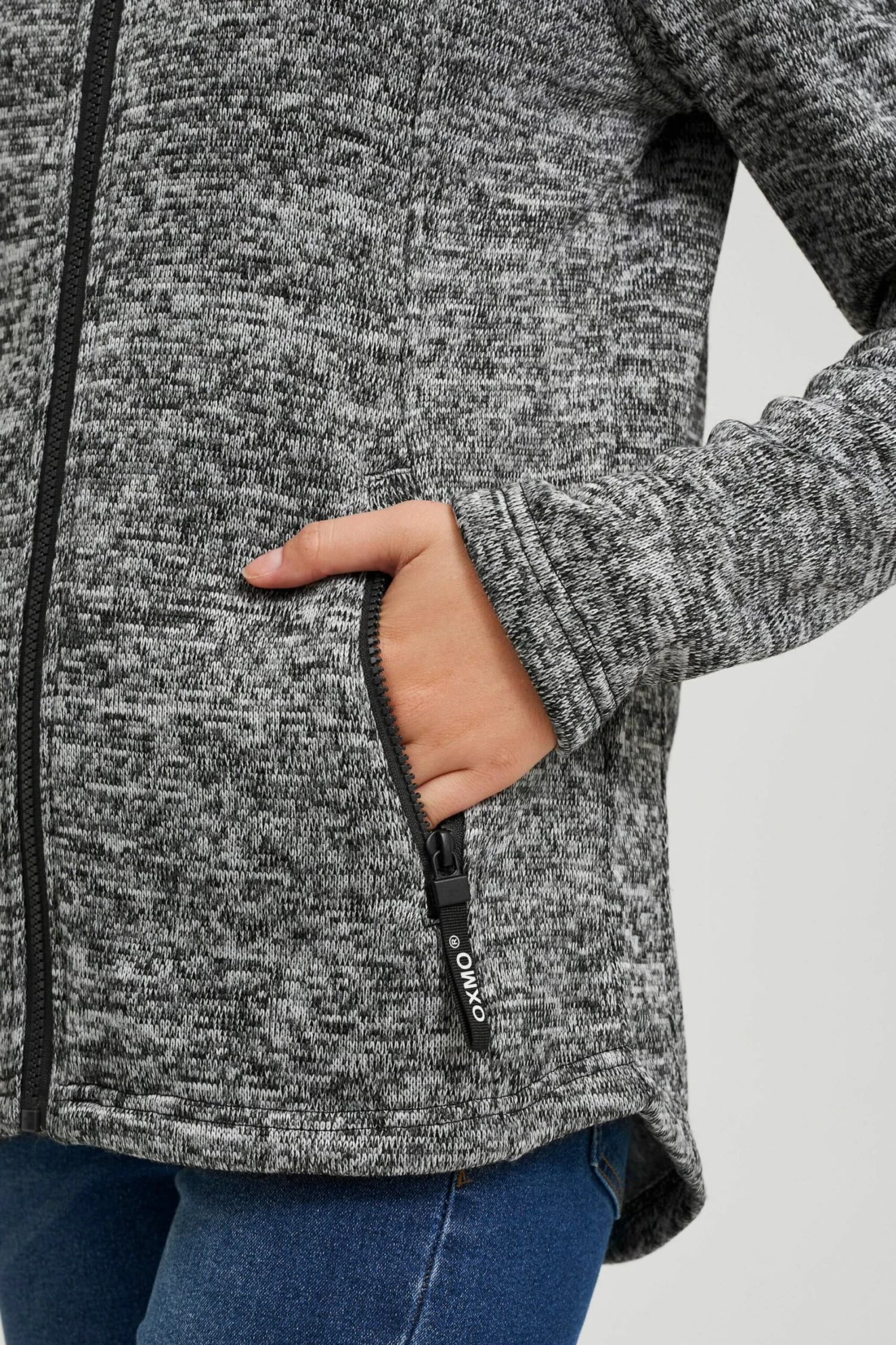 OXMO Outdoorjacken Fleecejacke Kajsa Frauen Schwarz – Bild 6