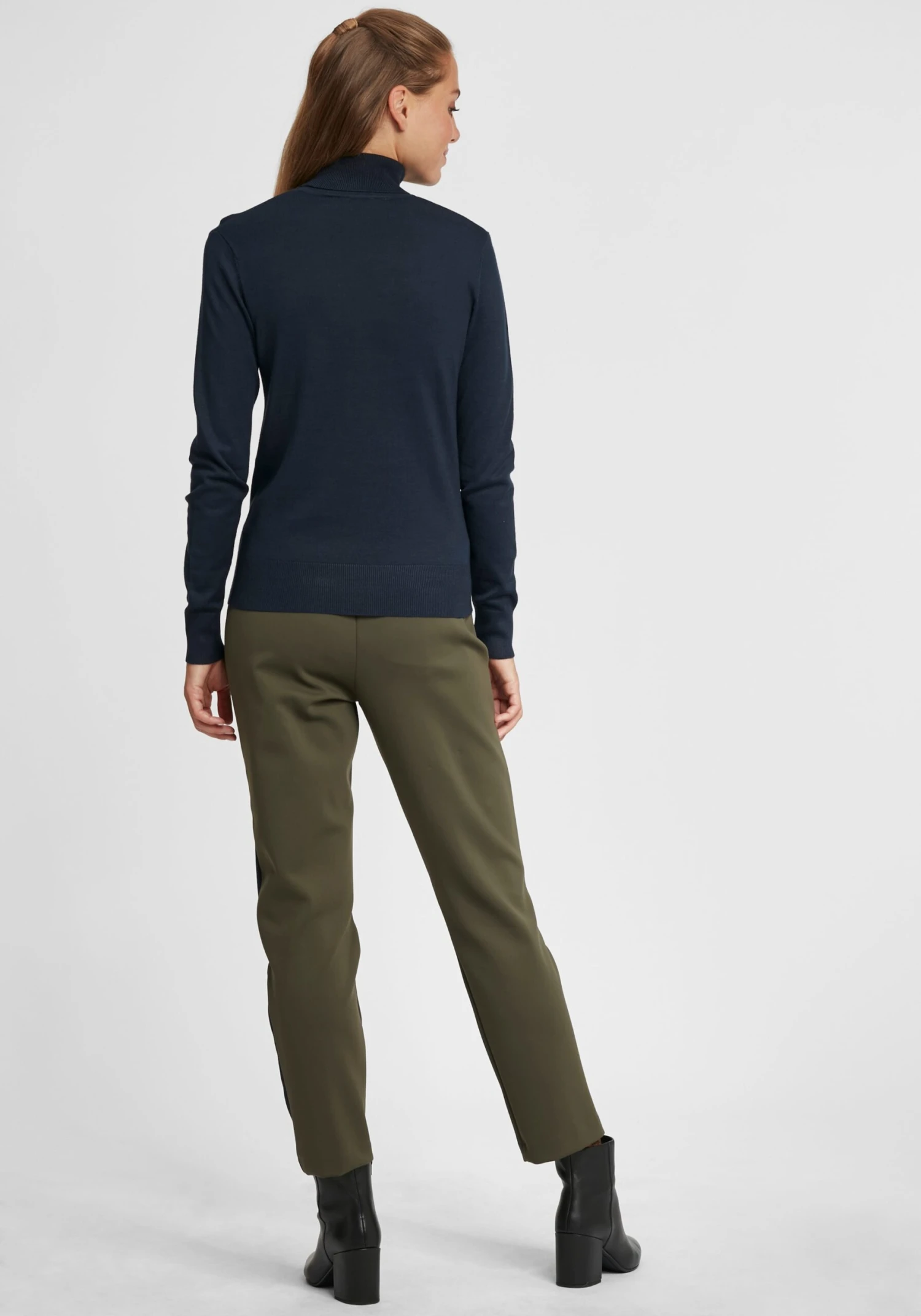 OXMO Pullover Rollkragenpullover Wina Frauen Dunkelblau – Bild 4