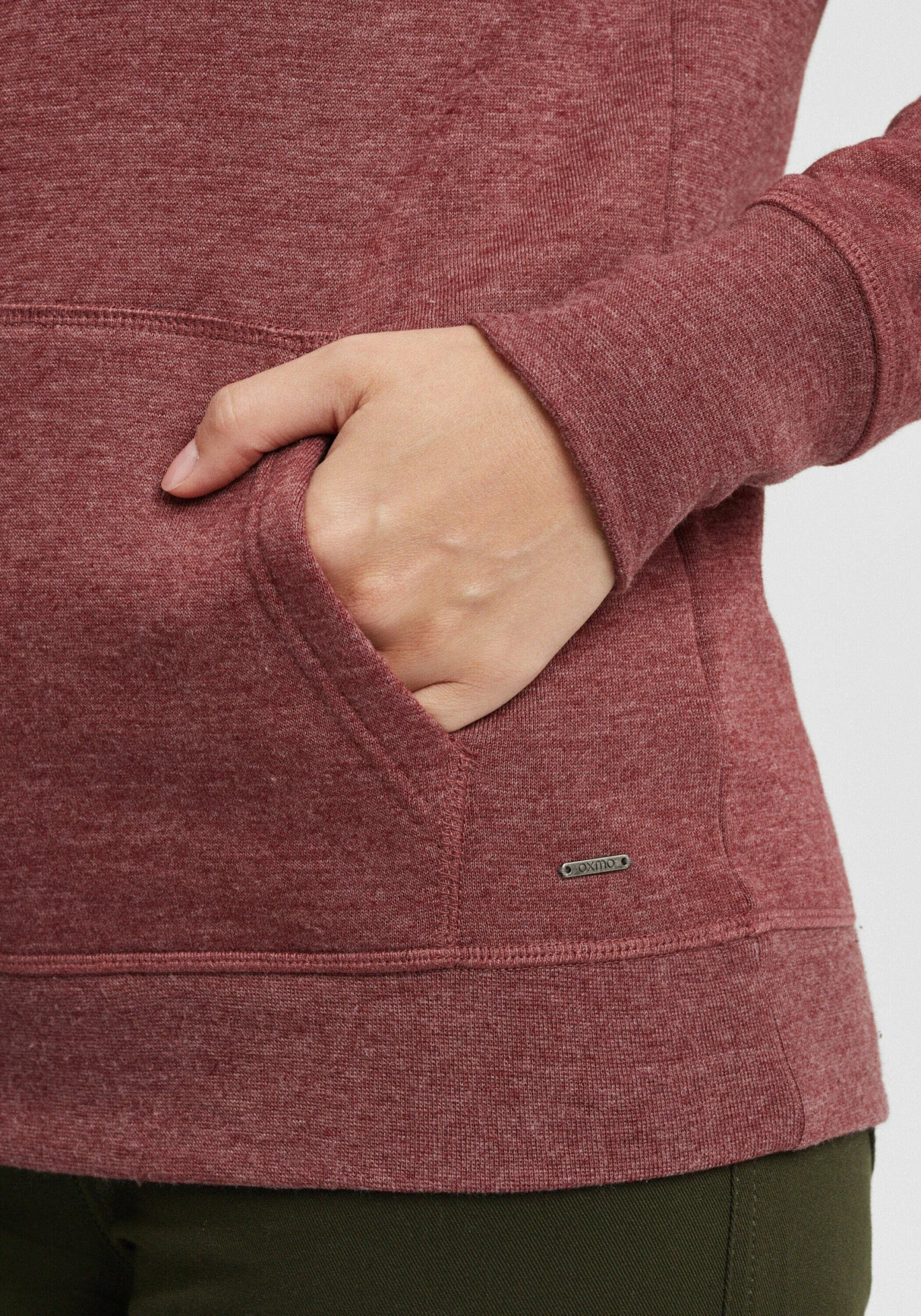 OXMO Kapuzenpullover Hoodie Olive Frauen Rot – Bild 6