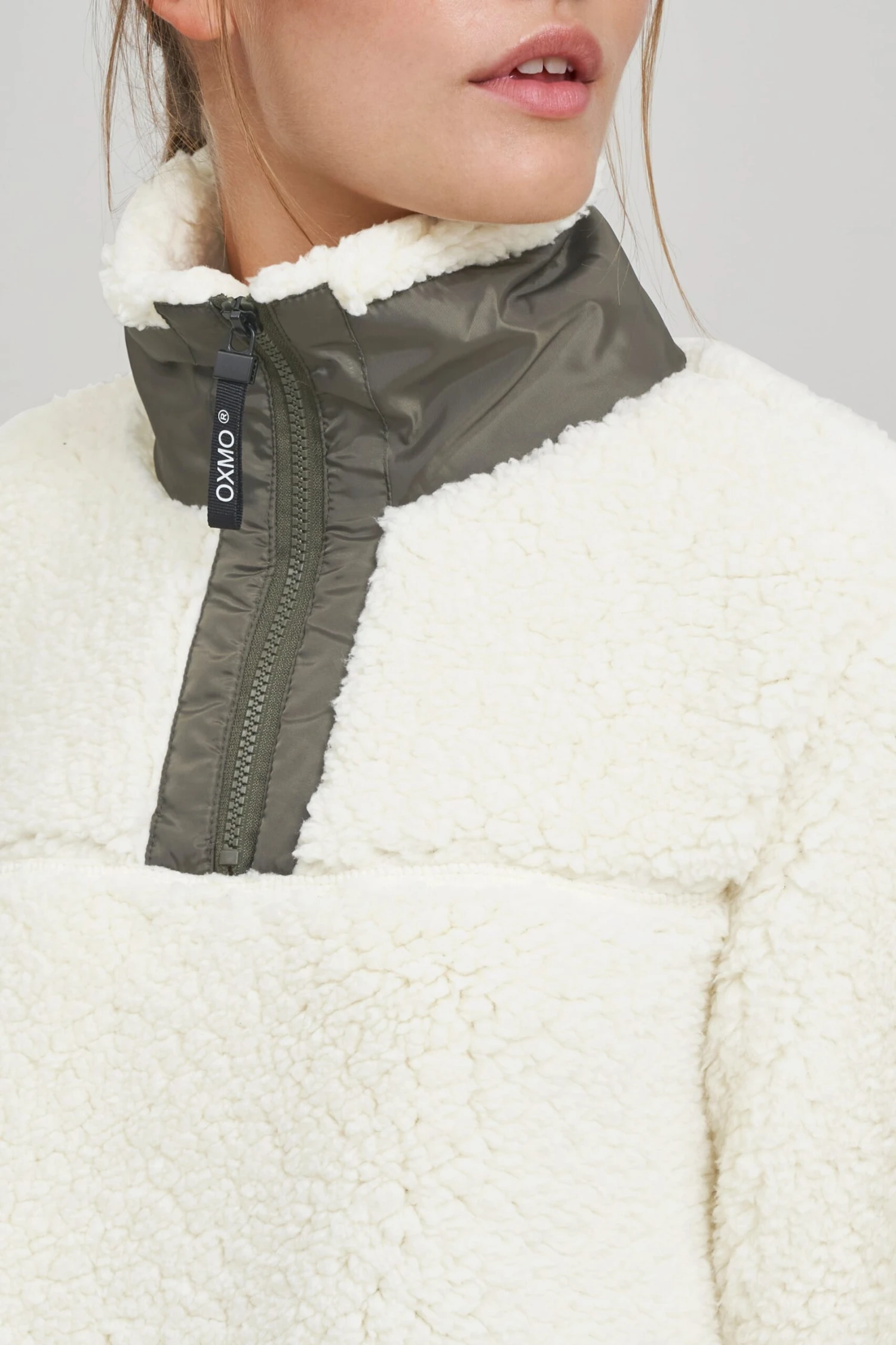 OXMO Pullover Troyer ELINA Frauen Naturweiß – Bild 5