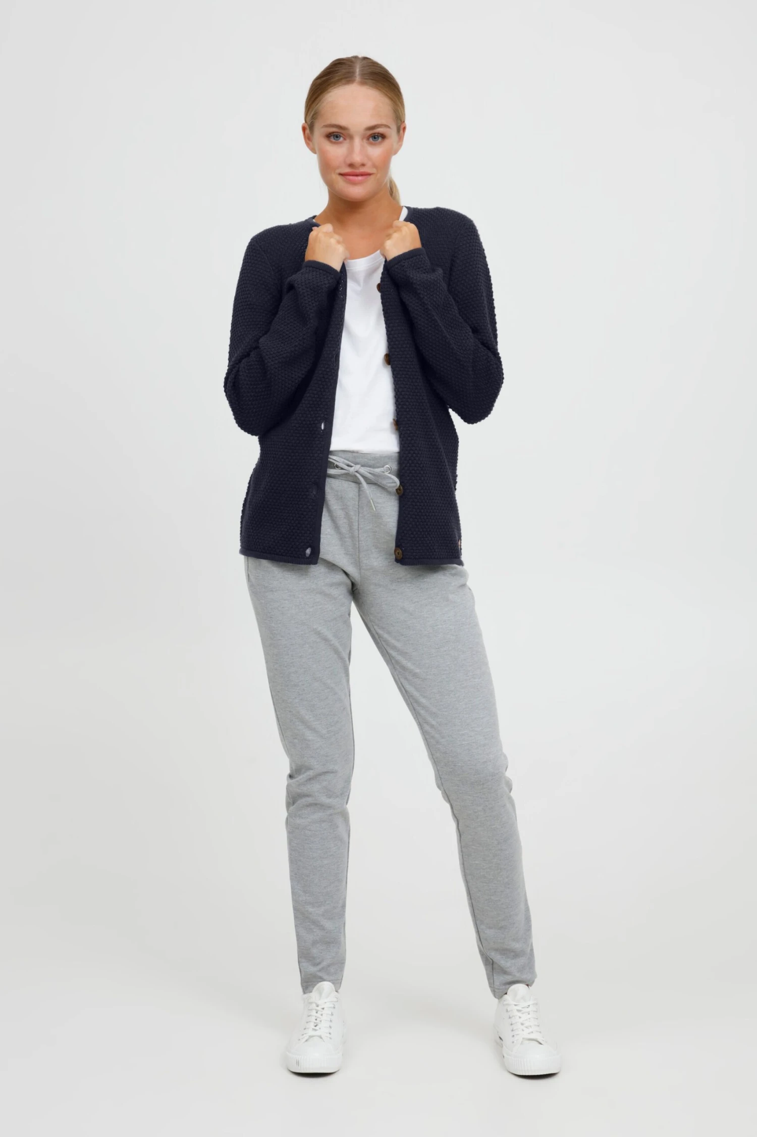 OXMO Strickjacken Strickjacke Helga Frauen Marine – Bild 3