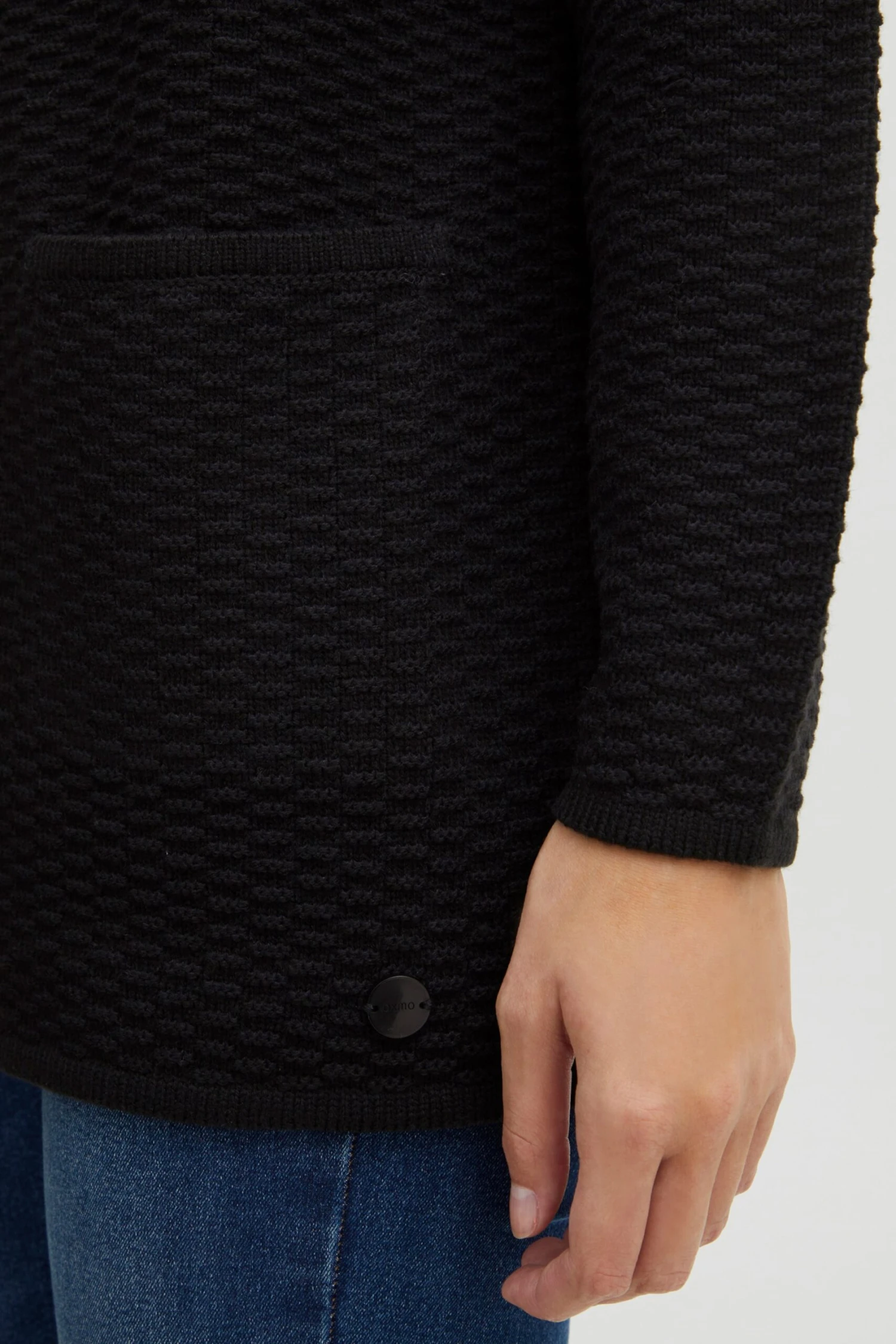 OXMO Strickjacken Strickjacke Frauen Schwarz – Bild 5