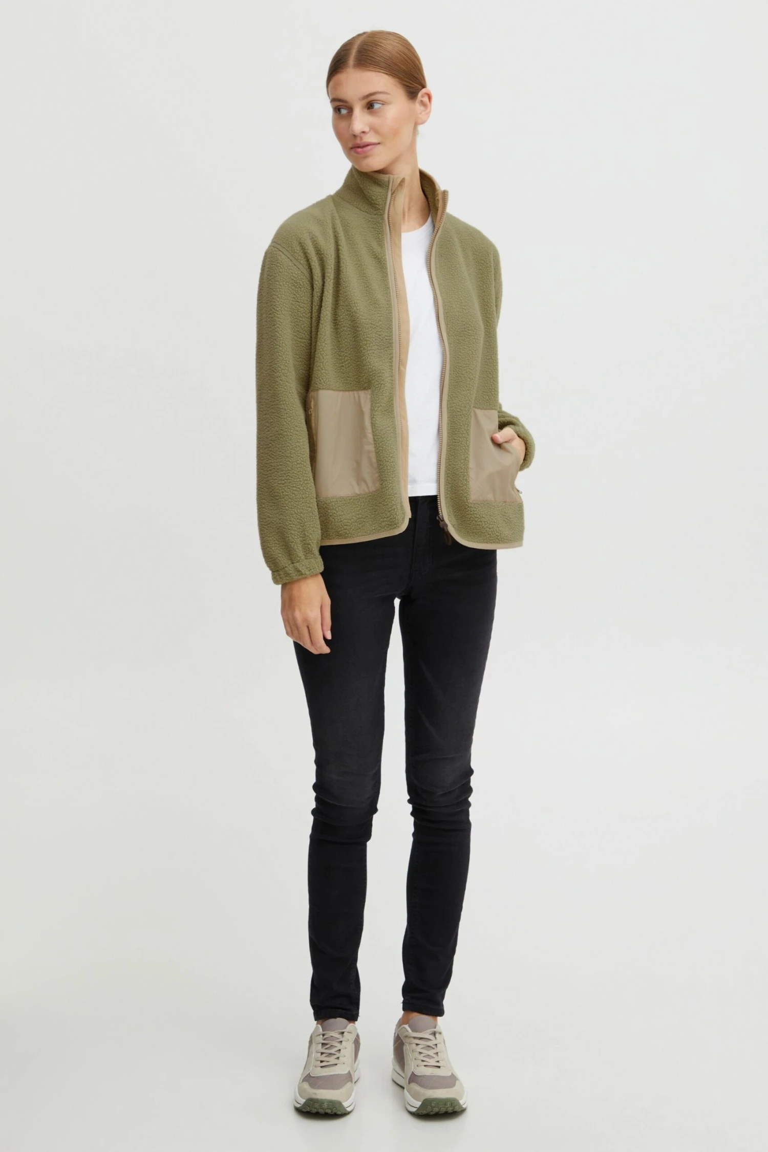 OXMO Übergangsjacken Fleecejacke Oxpiper Frauen Grün – Bild 4