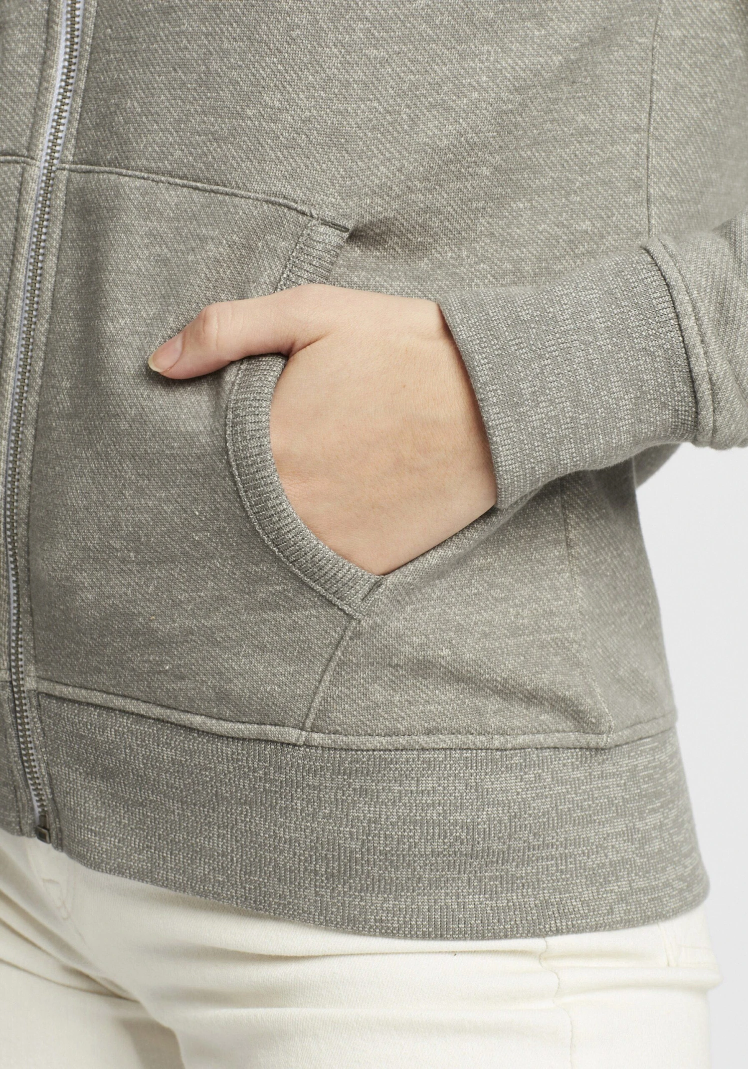 OXMO Sweatjacken Sweatjacke Celia Frauen Grau / Hellgrau / Graumeliert – Bild 6