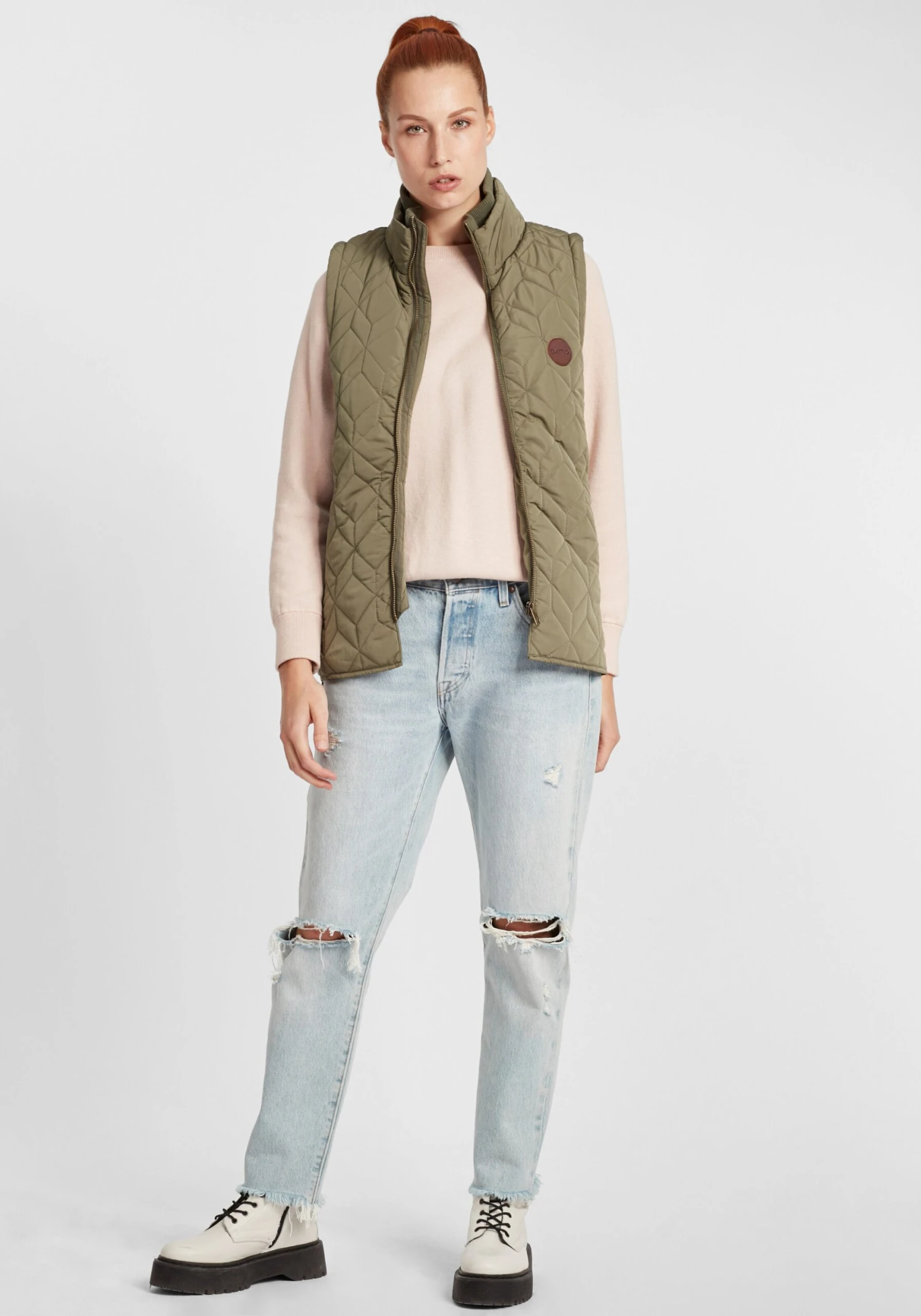 OXMO Westen Steppweste Alita Frauen Grün – Bild 3