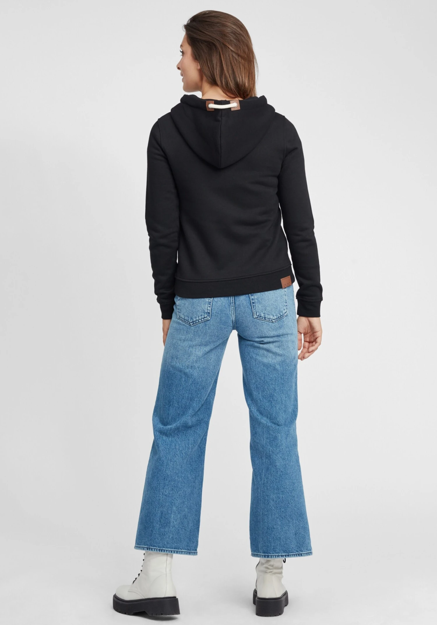 OXMO Sweatjacken Kapuzensweatjacke Vicky Zip-Hood Frauen Schwarz – Bild 4