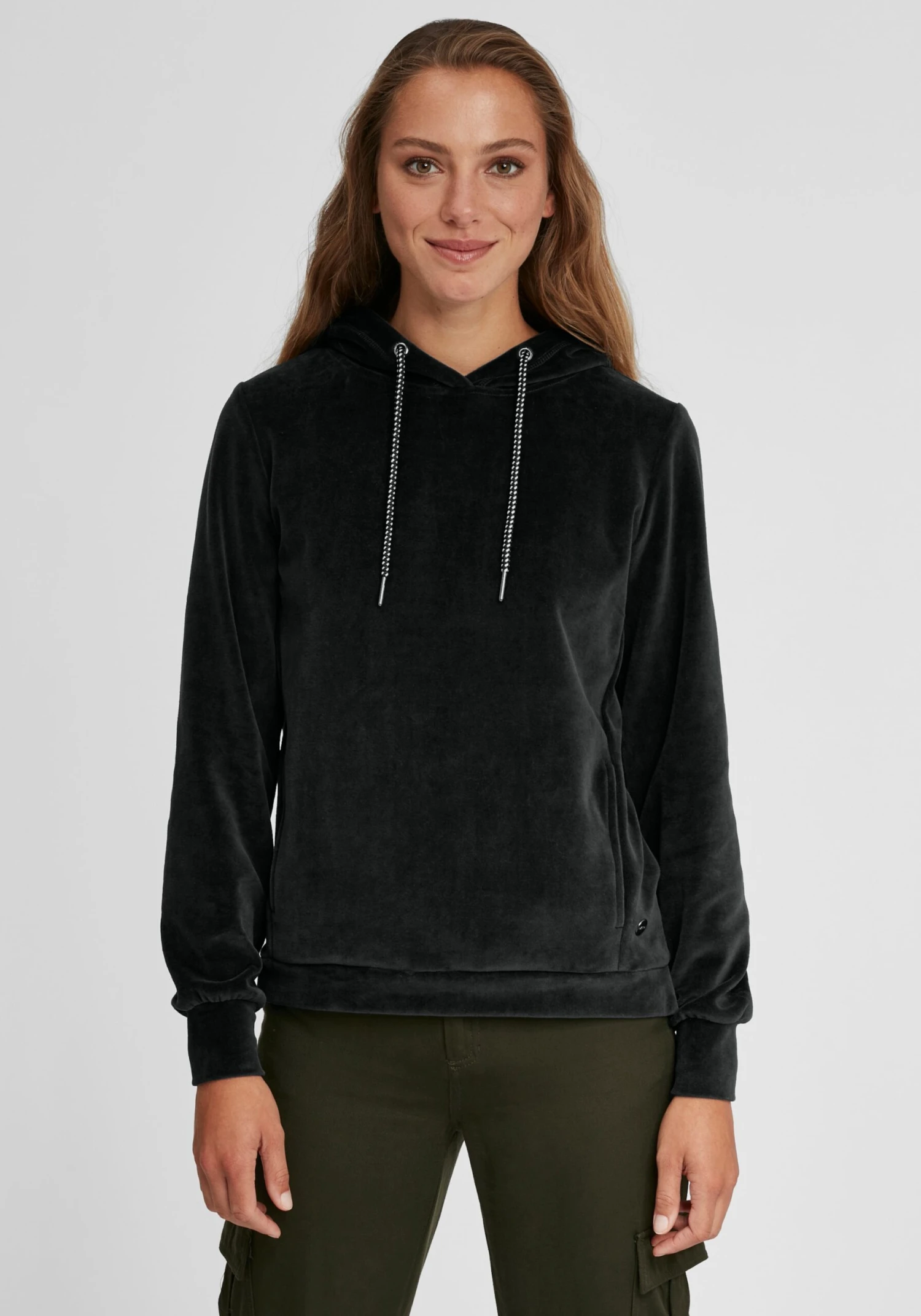 OXMO Kapuzenpullover Hoodie Nimma Frauen Schwarz – Bild 2