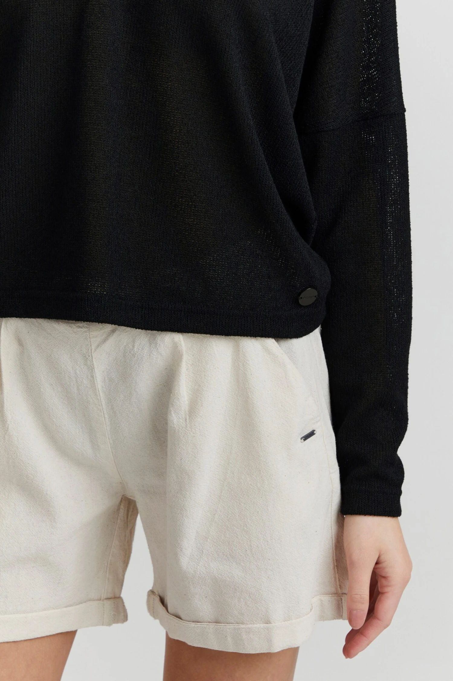 OXMO Basic Pullover Strickpullover Katla Frauen Schwarz – Bild 6