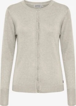 OXMO Strickjacken Strickjacke Hlin Frauen Hellgrau