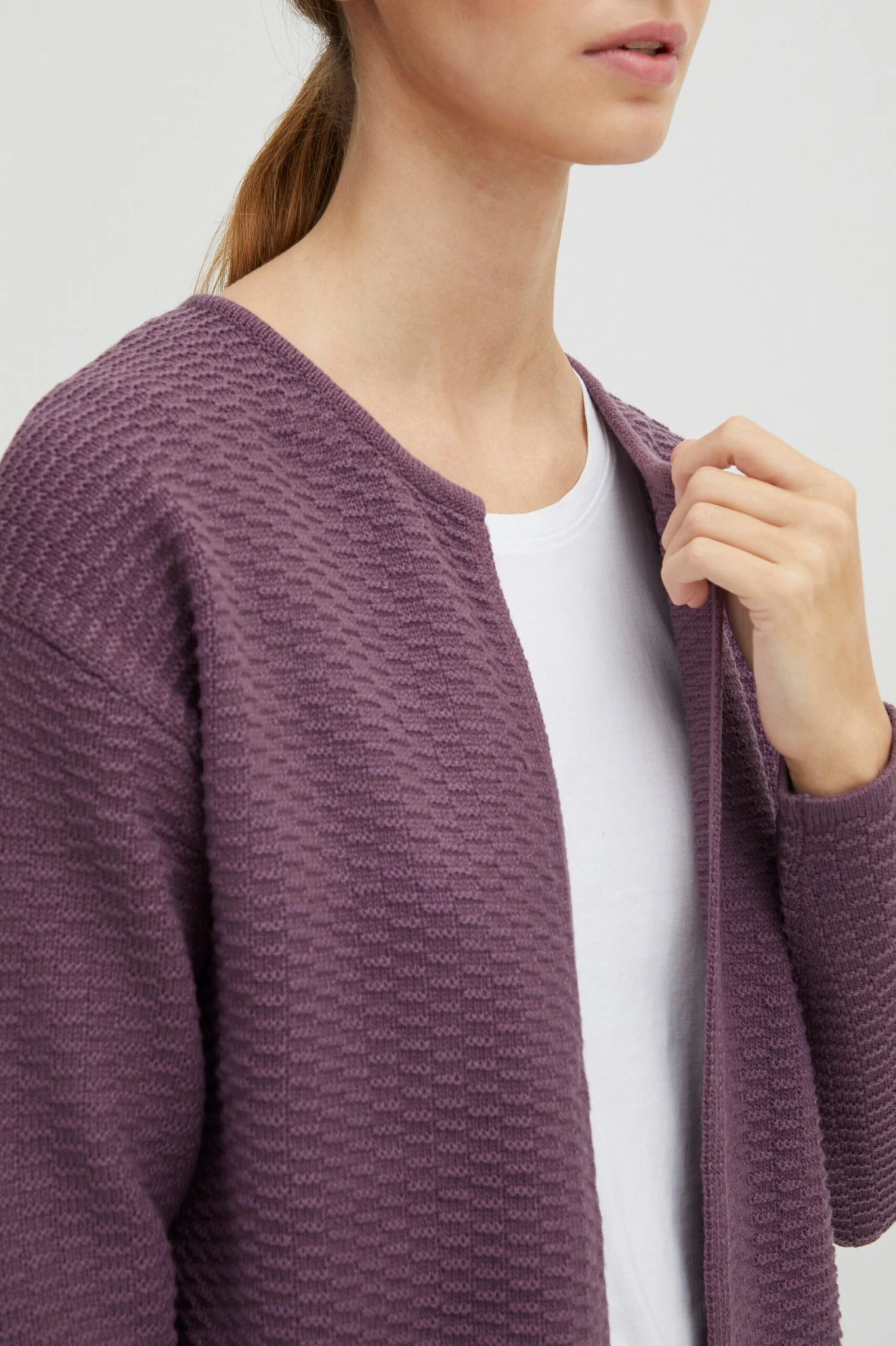 OXMO Strickjacken Strickjacke Frauen Lila – Bild 5