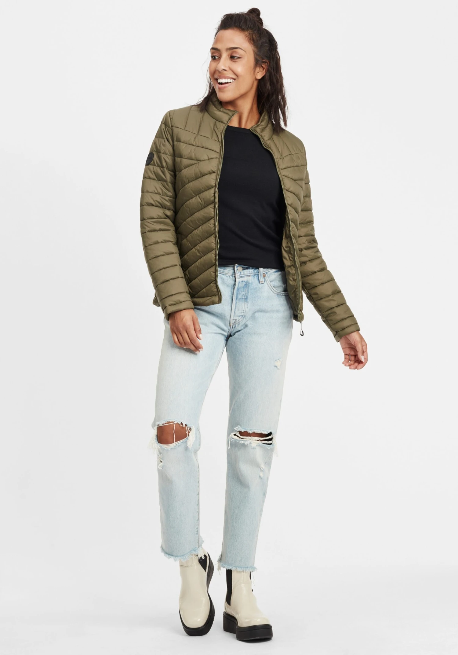 OXMO Pullover Strickpullover Edda Frauen Schwarz – Bild 3