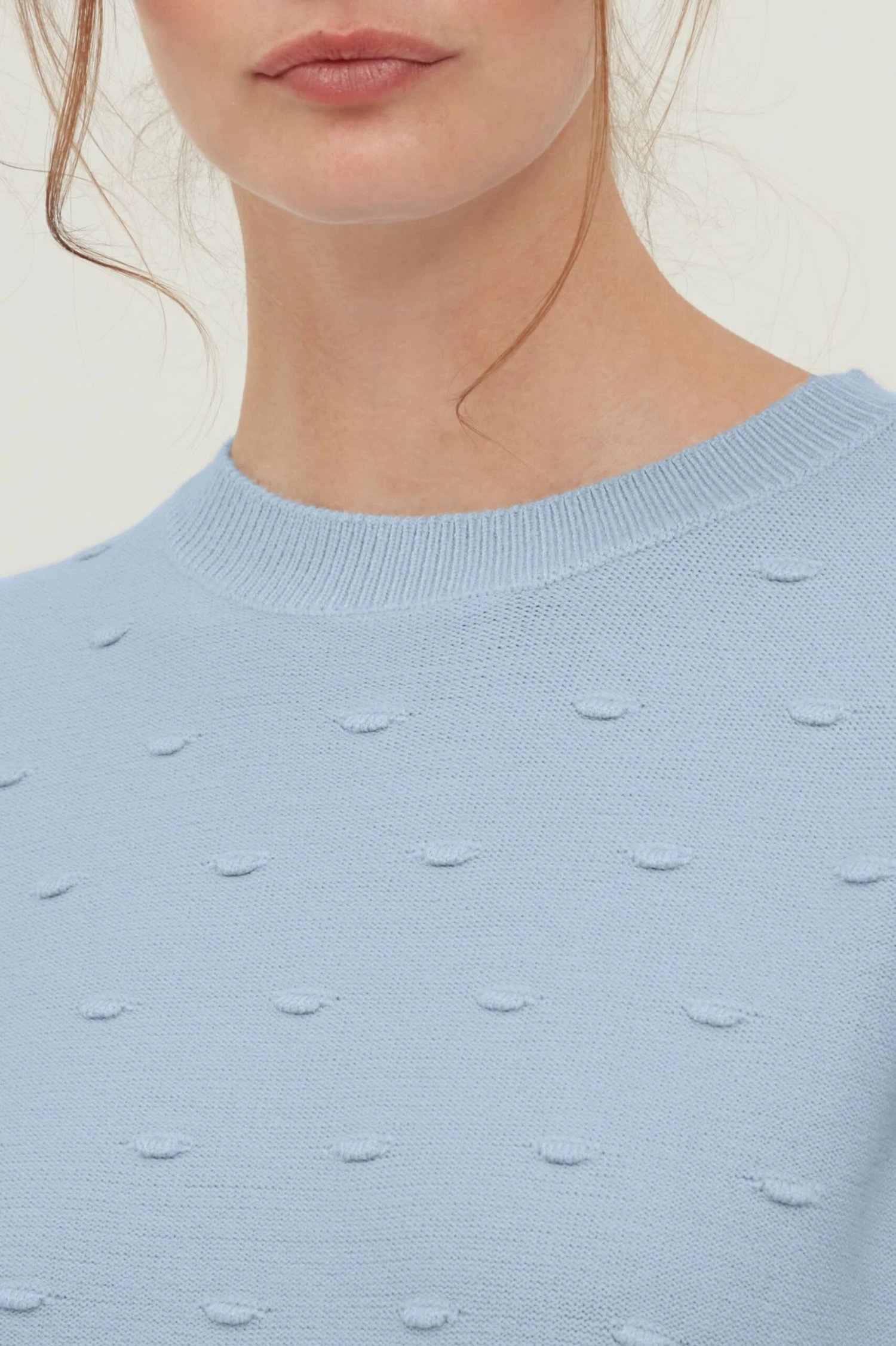 OXMO Feinstrickpullover Pullover Dotta Frauen Hellblau – Bild 5