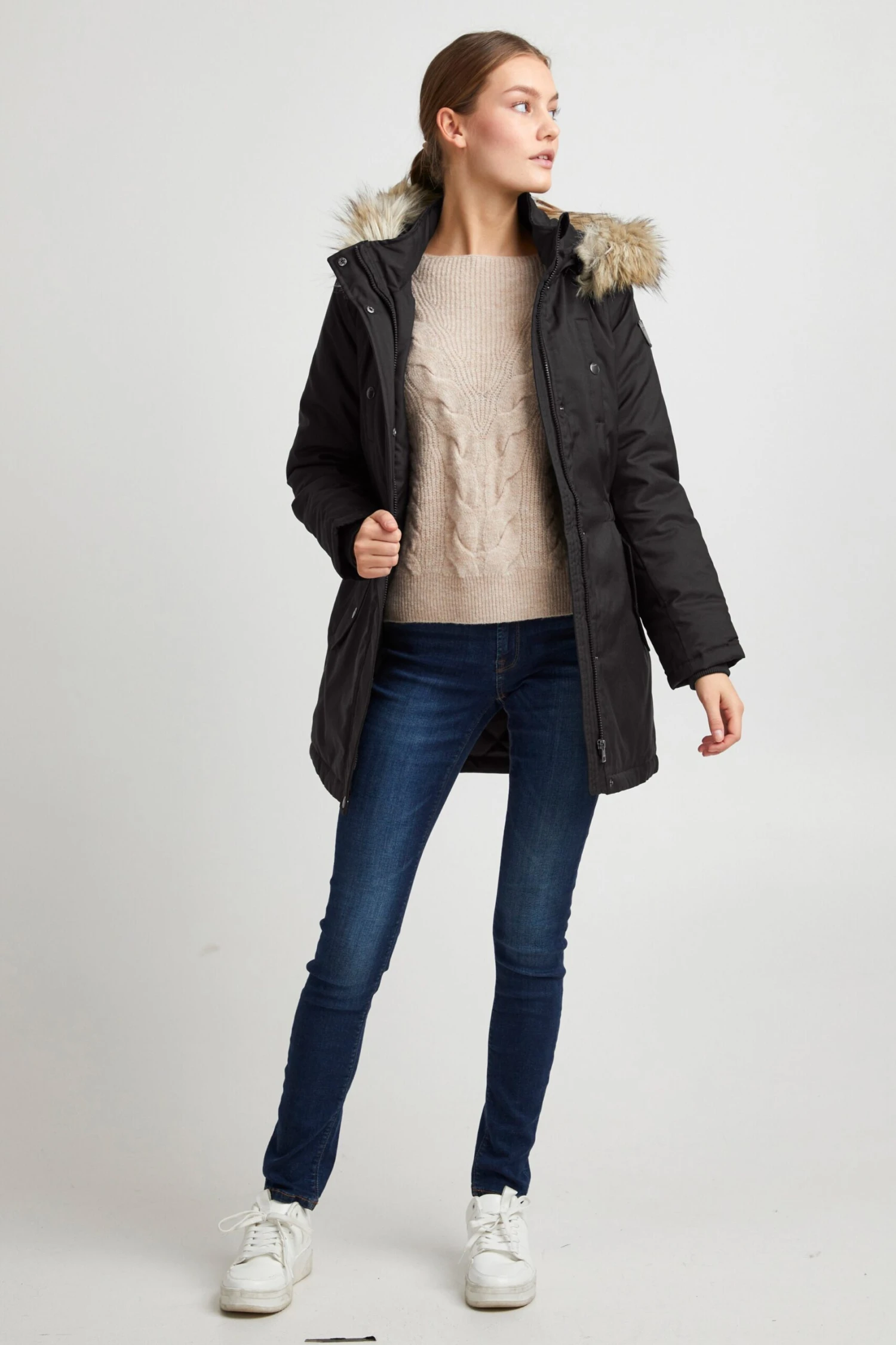 OXMO Winterjacken Winterjacke Maribel Frauen Schwarz – Bild 3