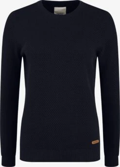 OXMO Feinstrickpullover Strickpullover Sarah Frauen Blau