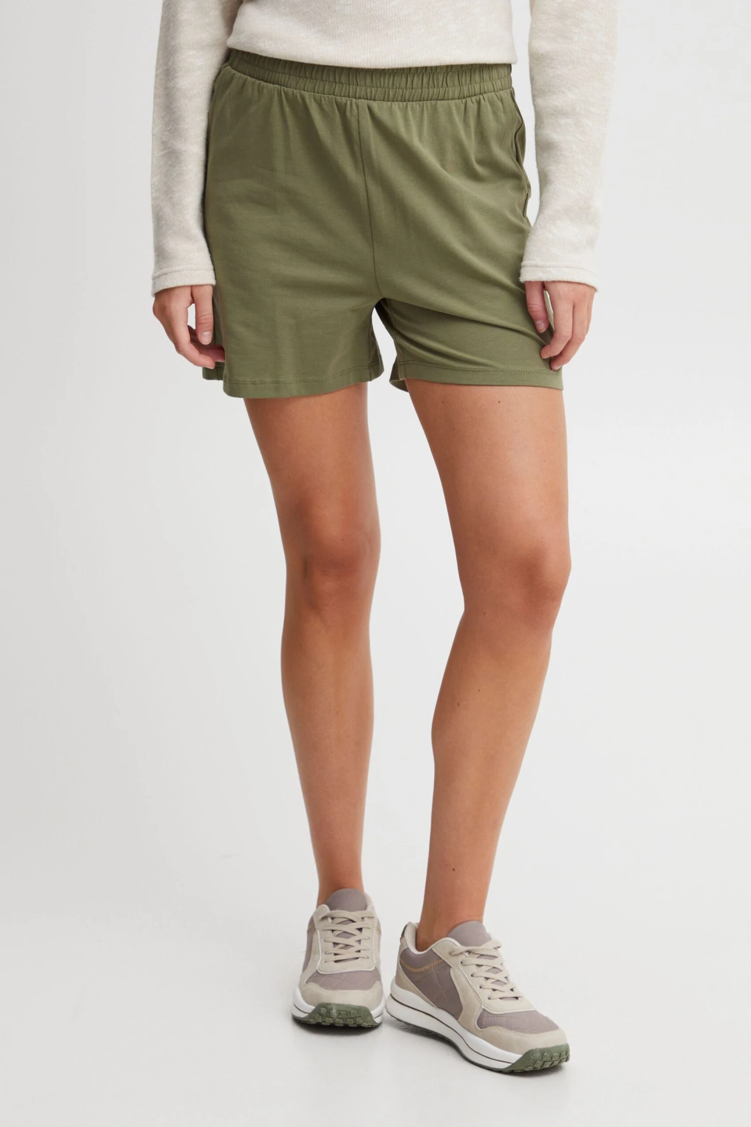 OXMO Hosen Regular Shorts Oxodine Frauen Khaki – Bild 2