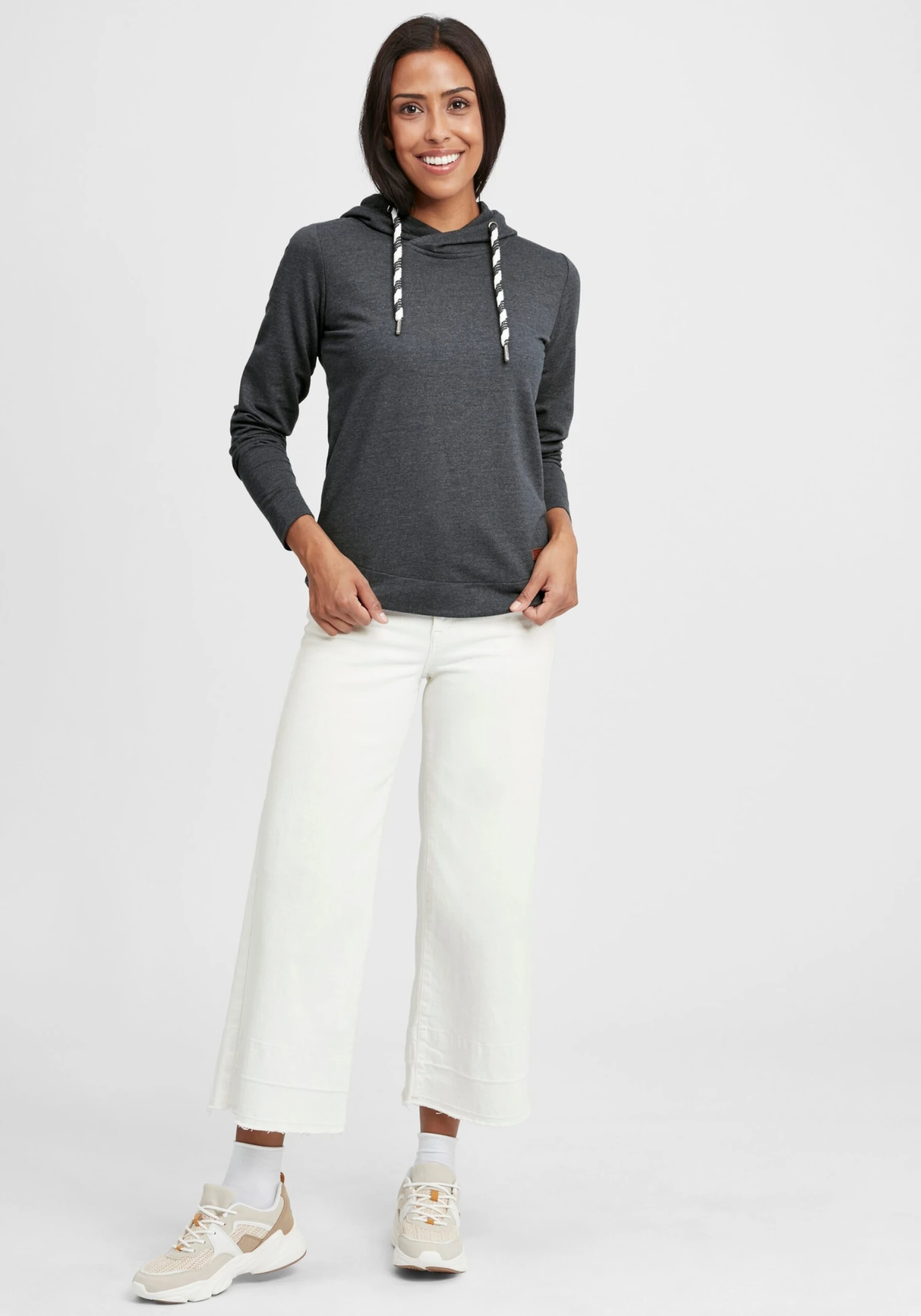 OXMO Hoodies Hoodie Wandy Frauen Grau / Dunkelgrau – Bild 3