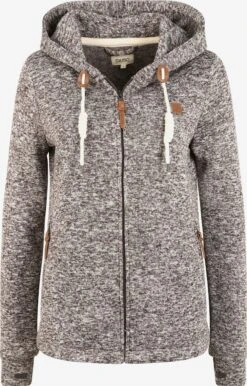 OXMO Sweatjacken Strickfleecejacke Thory Frauen Graumeliert