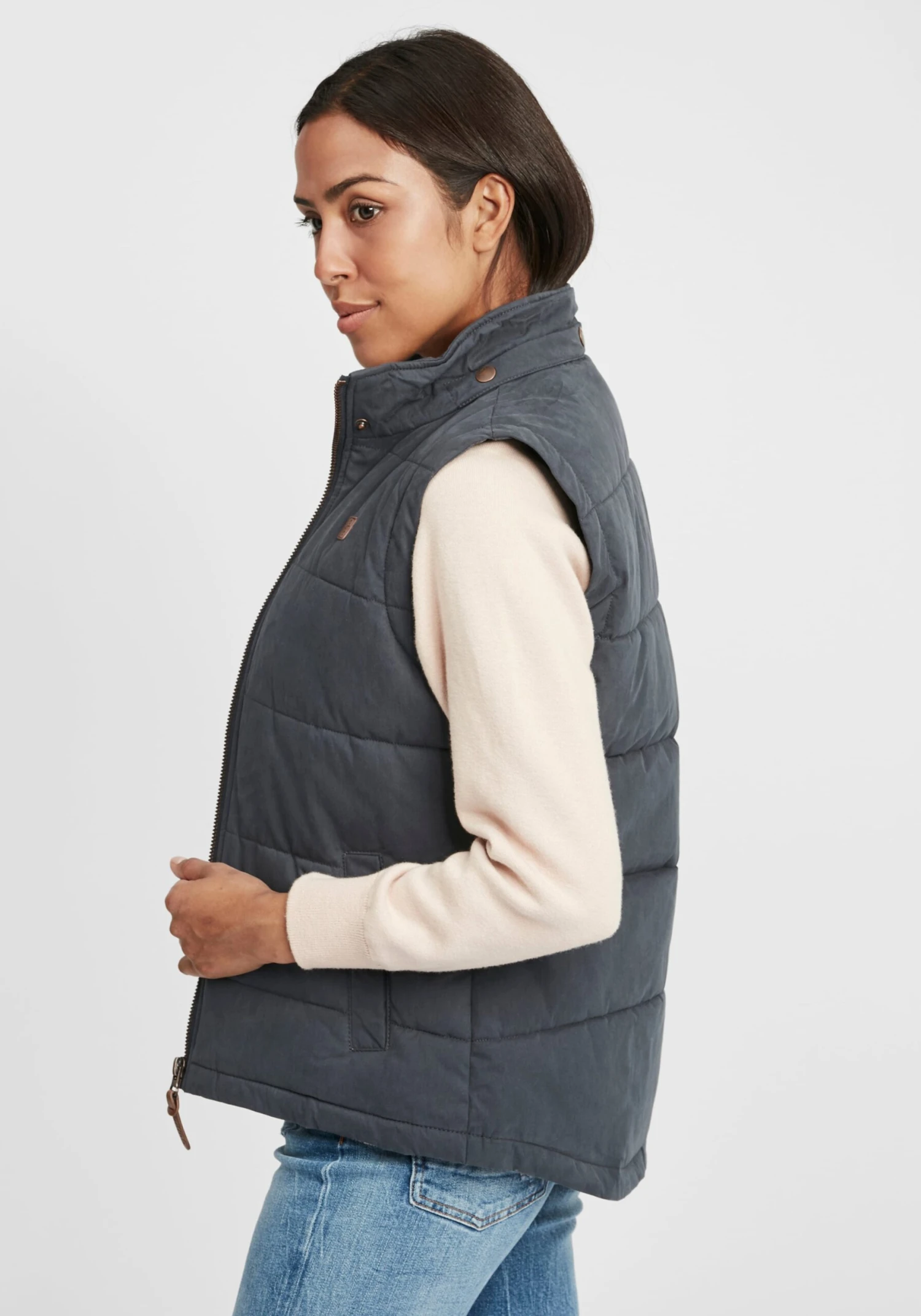 OXMO Westen Kurzweste Lew Frauen Blau – Bild 5