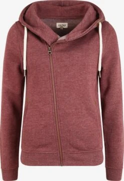 OXMO Sweatjacken Kapuzensweatjacke Vicky Zip-Hood Frauen Rot