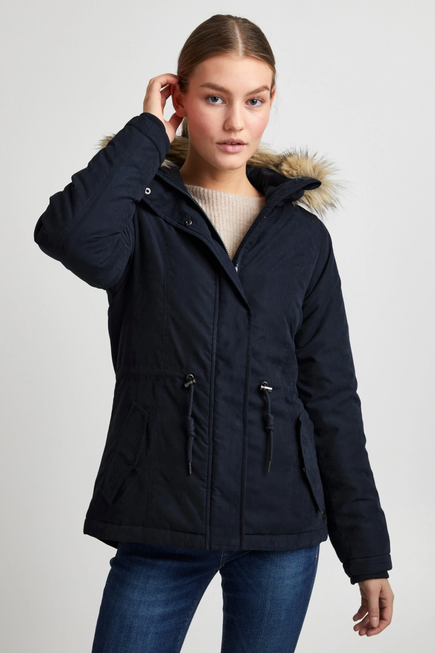OXMO Winterjacken Winterjacke LONA Frauen Blaumeliert – Bild 2