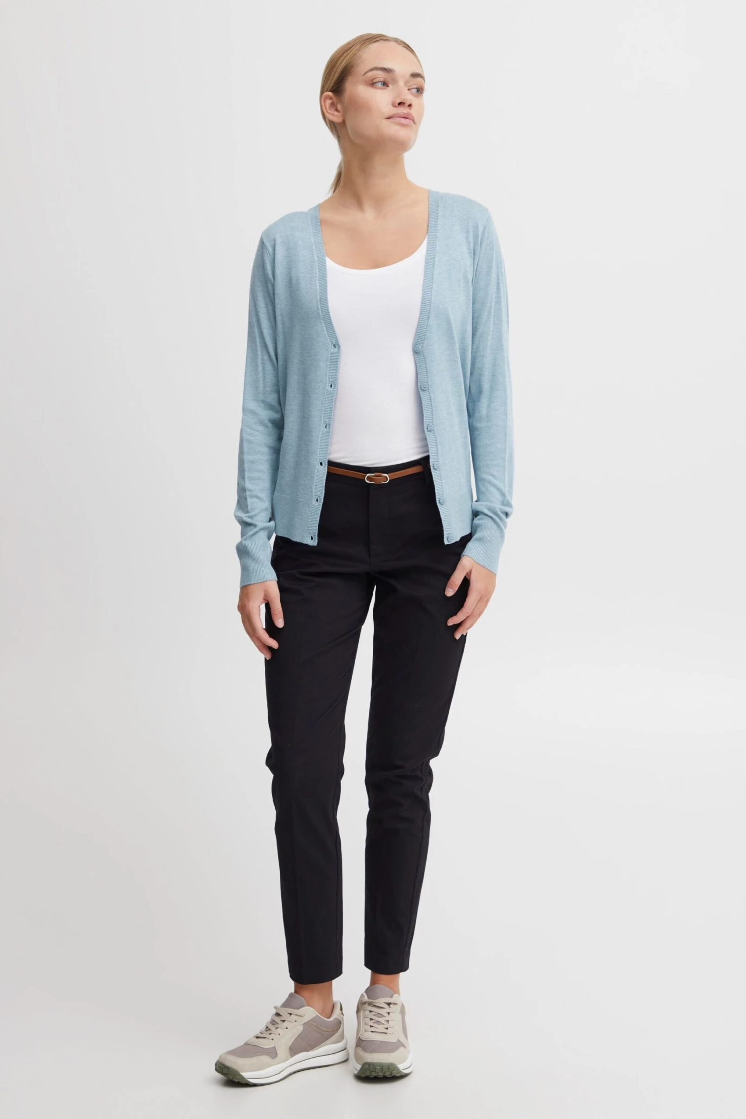 OXMO Strickjacken Strickjacke Oxhelene Frauen Pastellblau – Bild 3