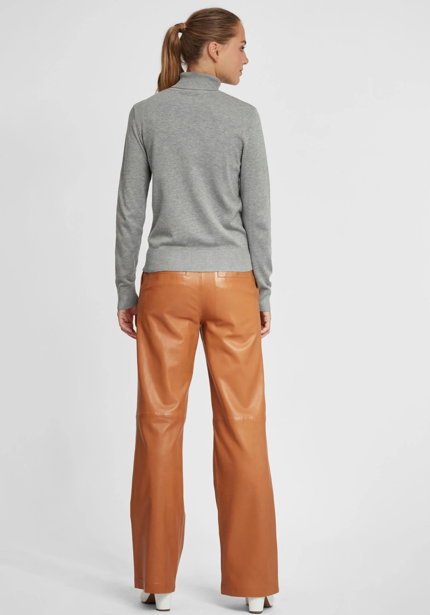 OXMO Pullover Rollkragenpullover Wina Frauen Grau – Bild 4