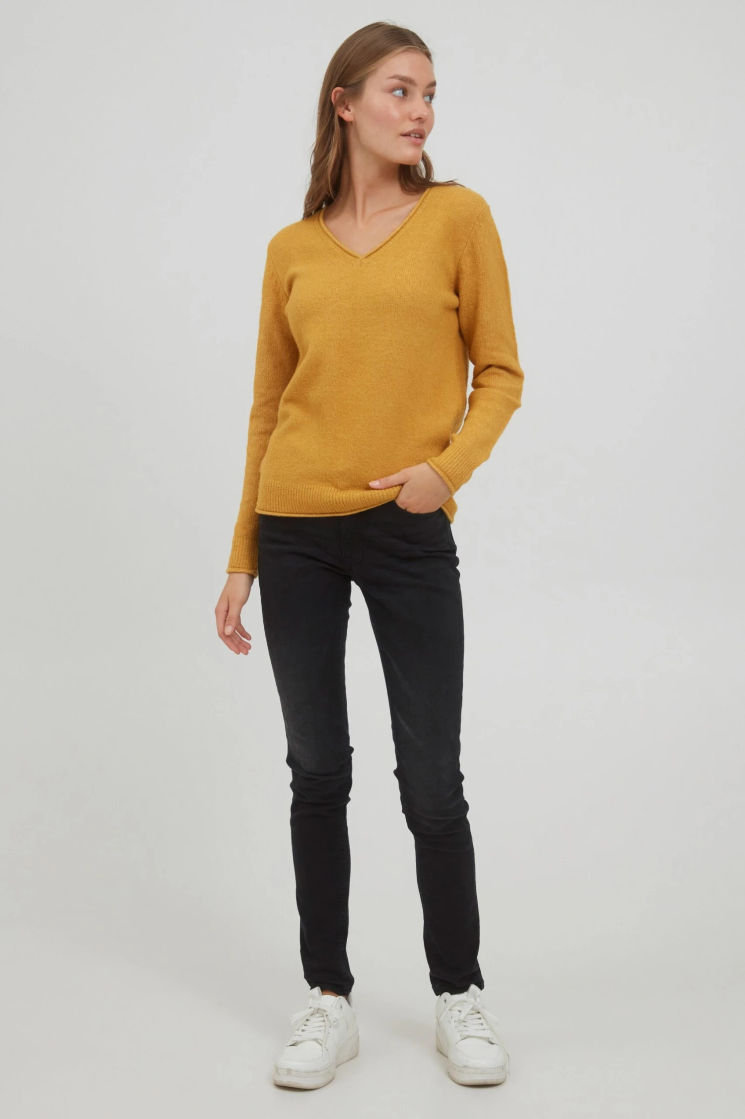 OXMO Feinstrickpullover Pullover Ilva Frauen Gelb – Bild 3