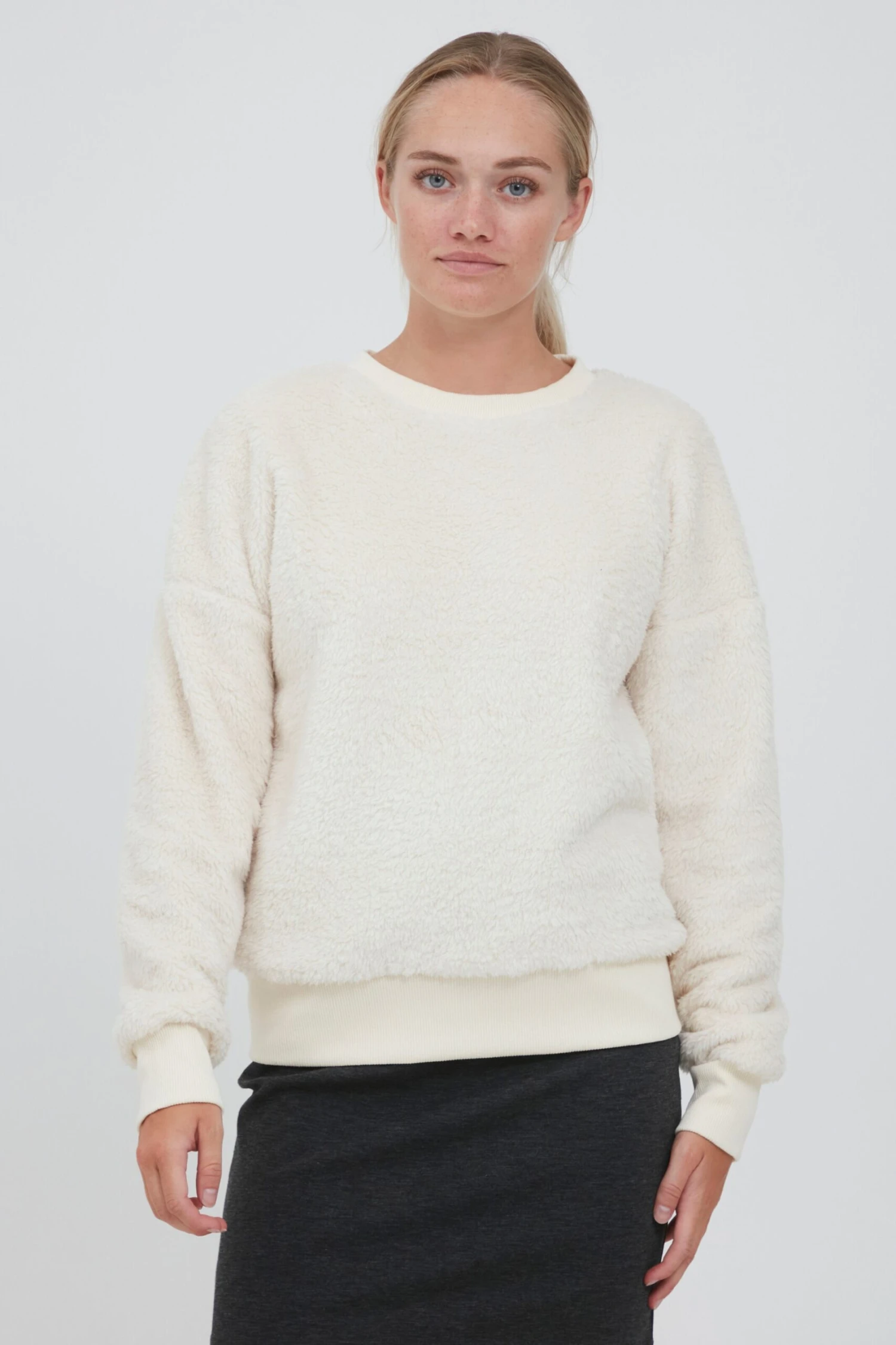 OXMO Pullover Rundhalspullover ANNICA Frauen Weiß – Bild 2