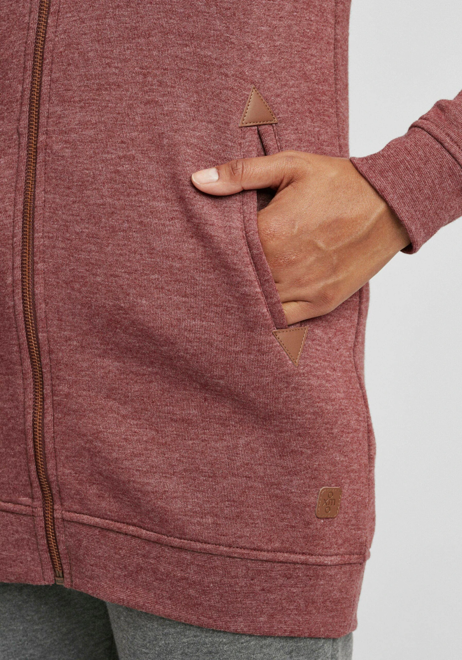 OXMO Sweatjacken Sweatjacke Vicky Straight-Zip Frauen Rot – Bild 6