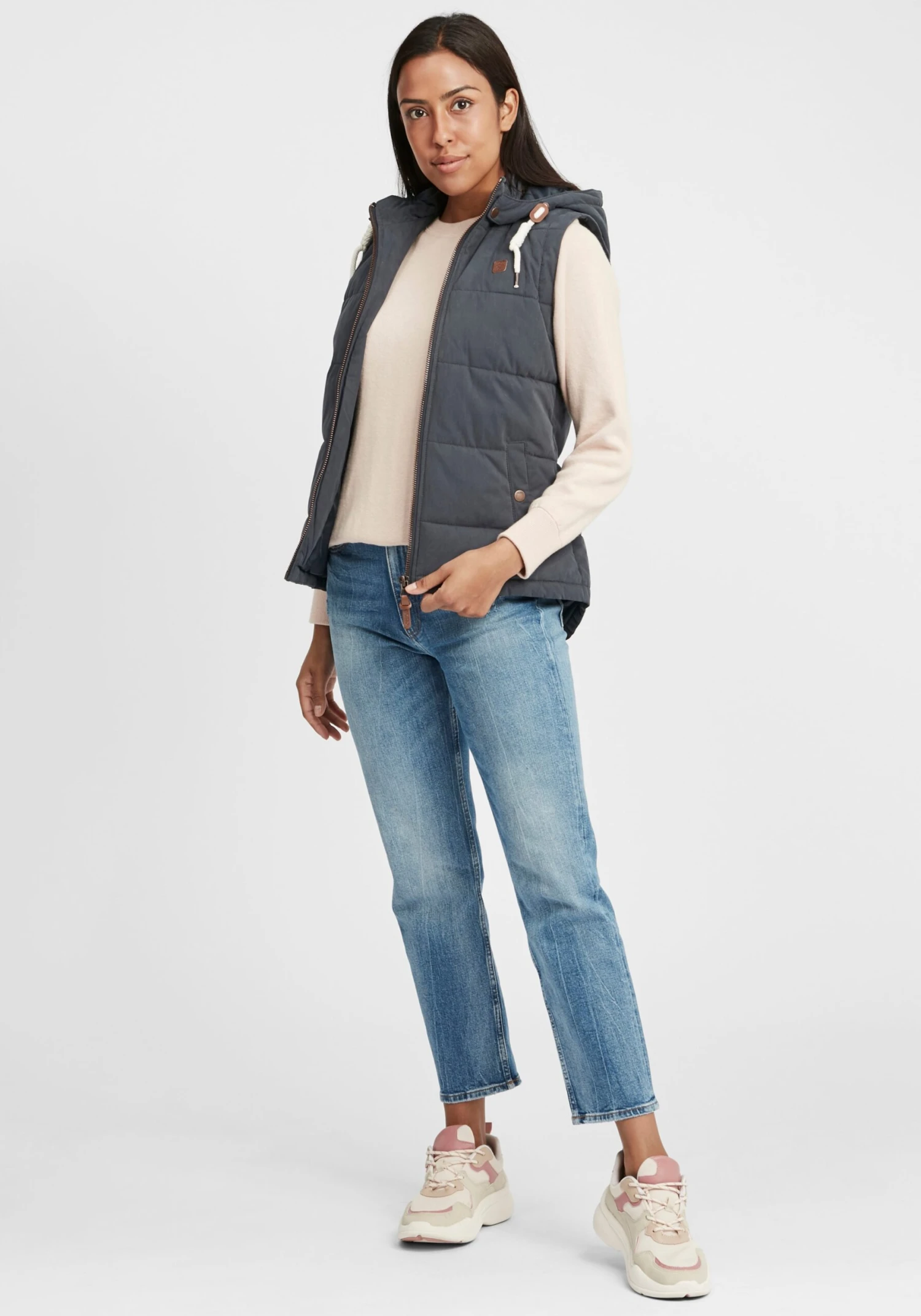 OXMO Westen Kurzweste Lew Frauen Blau – Bild 3