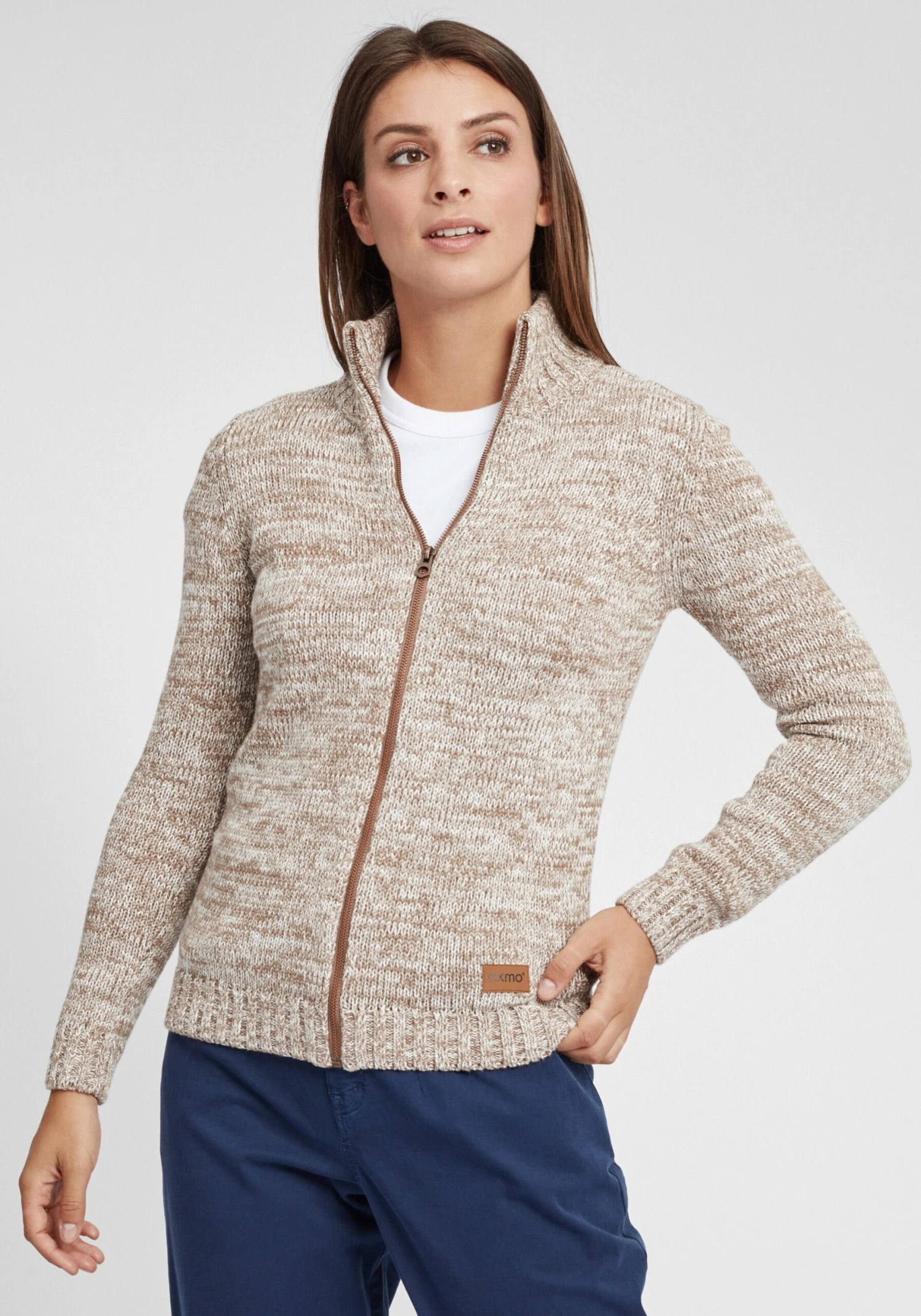 OXMO Strickjacken Strickjacke Phenix Frauen Beige – Bild 2