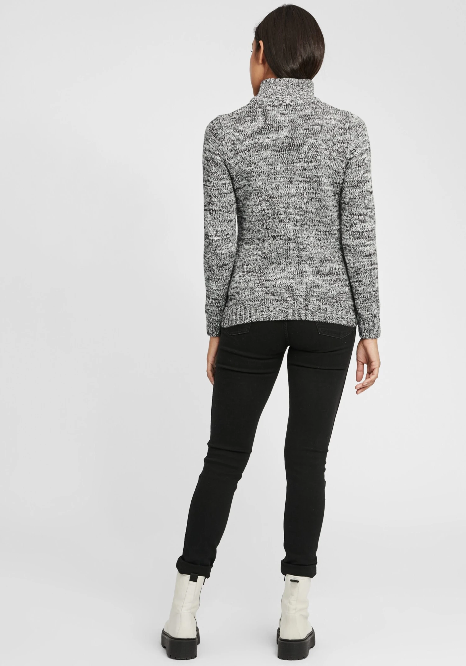 OXMO Rollkragenpullover Strickpullover Philicita Frauen Blau – Bild 4