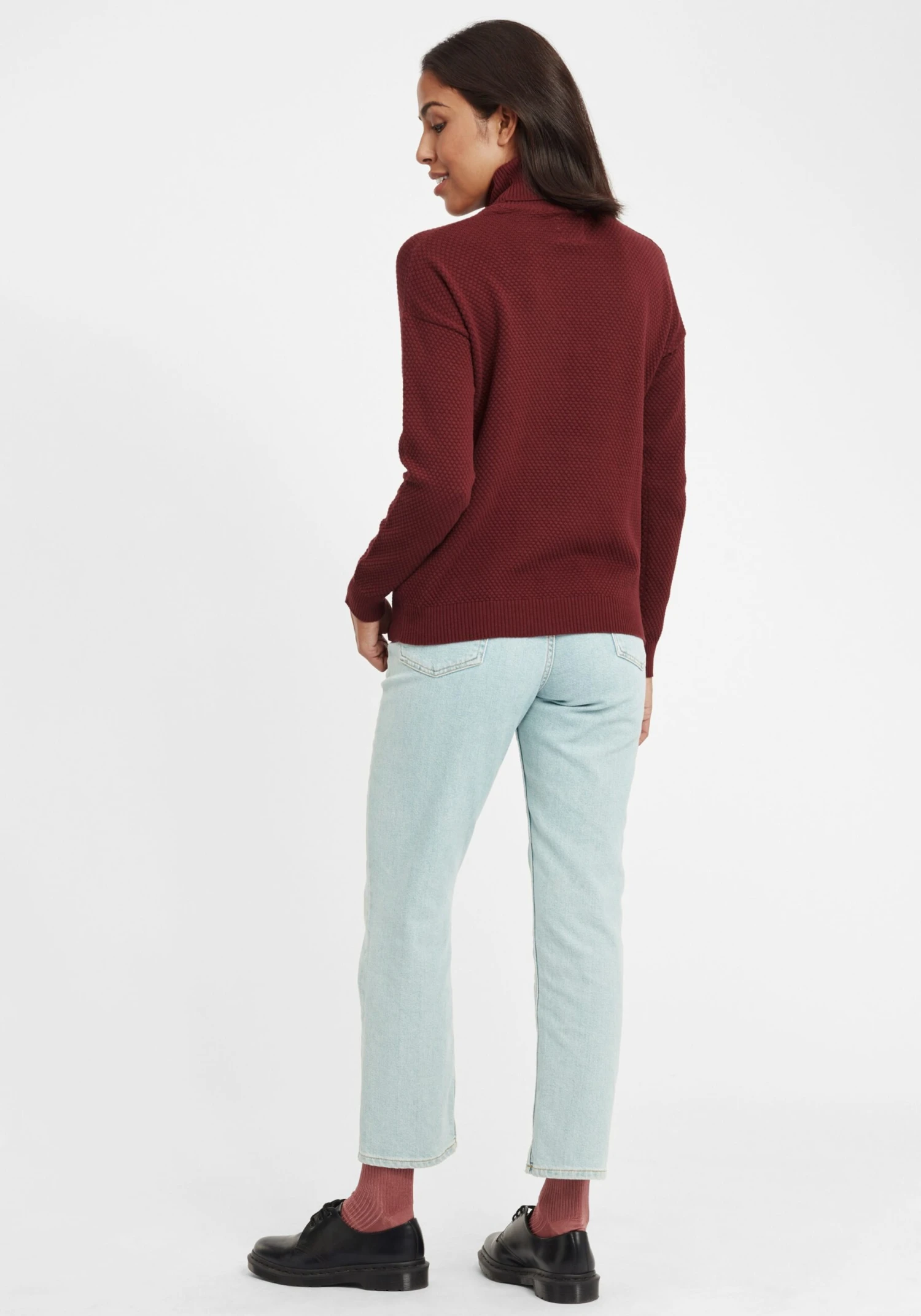 OXMO Strickjacken Rollkragenpullover Sina Frauen Rot – Bild 4