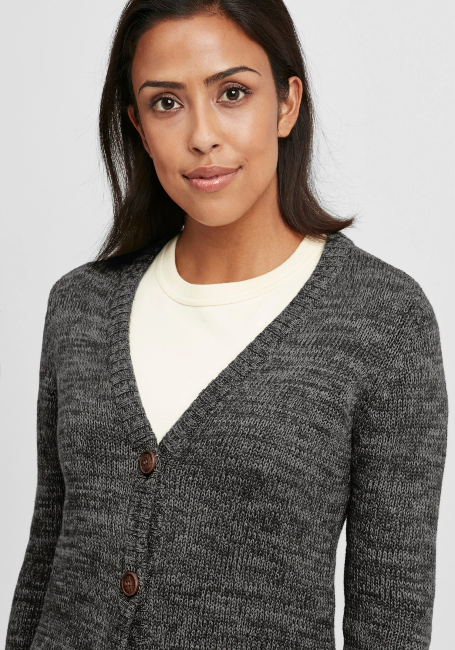 OXMO Strickjacken Strickjacke Philemona Frauen Anthrazit – Bild 5