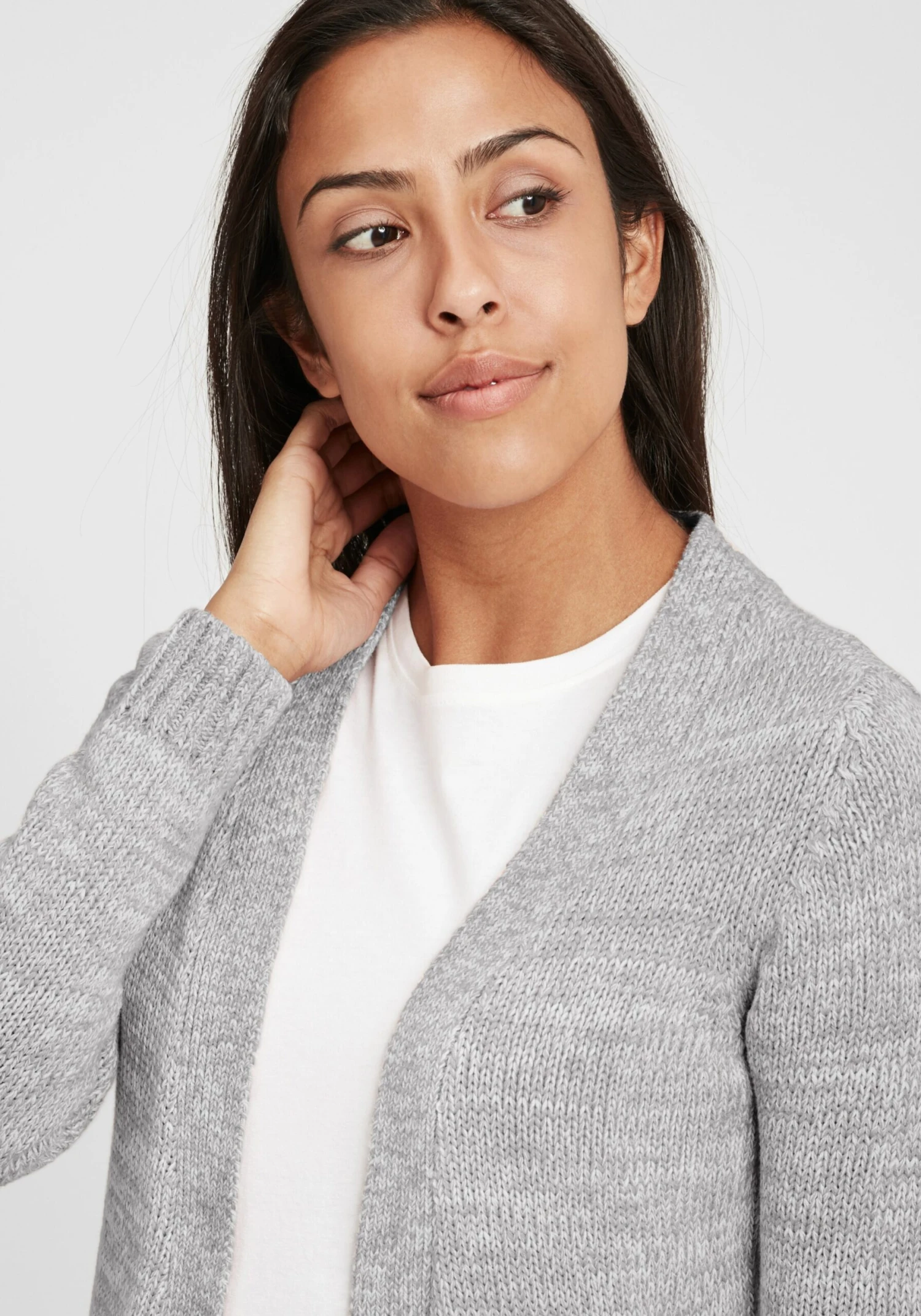 OXMO Strickjacken Strickjacke Philetta Frauen Grau – Bild 5