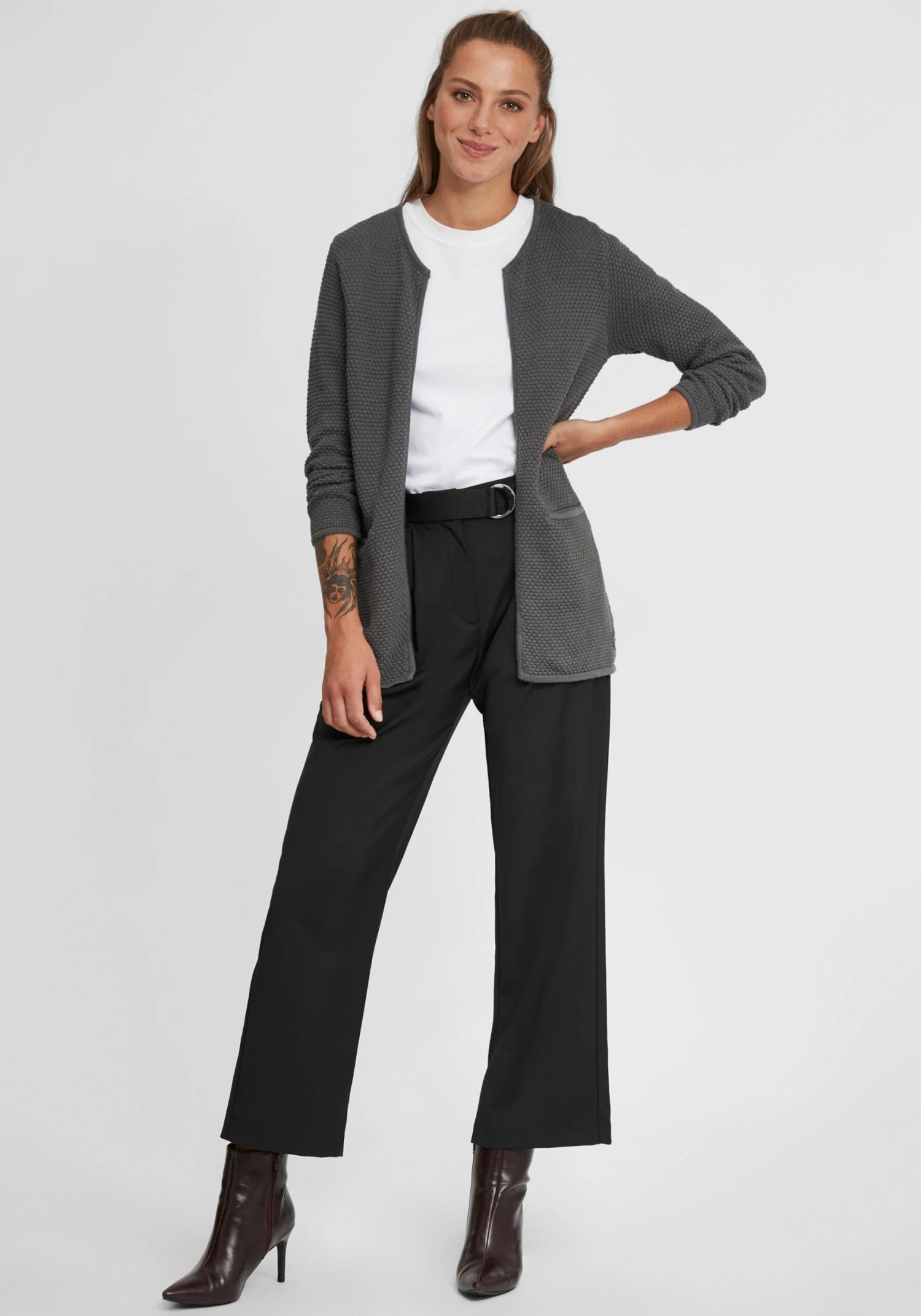 OXMO Strickjacken Strickjacke Hilda Frauen Grau – Bild 3