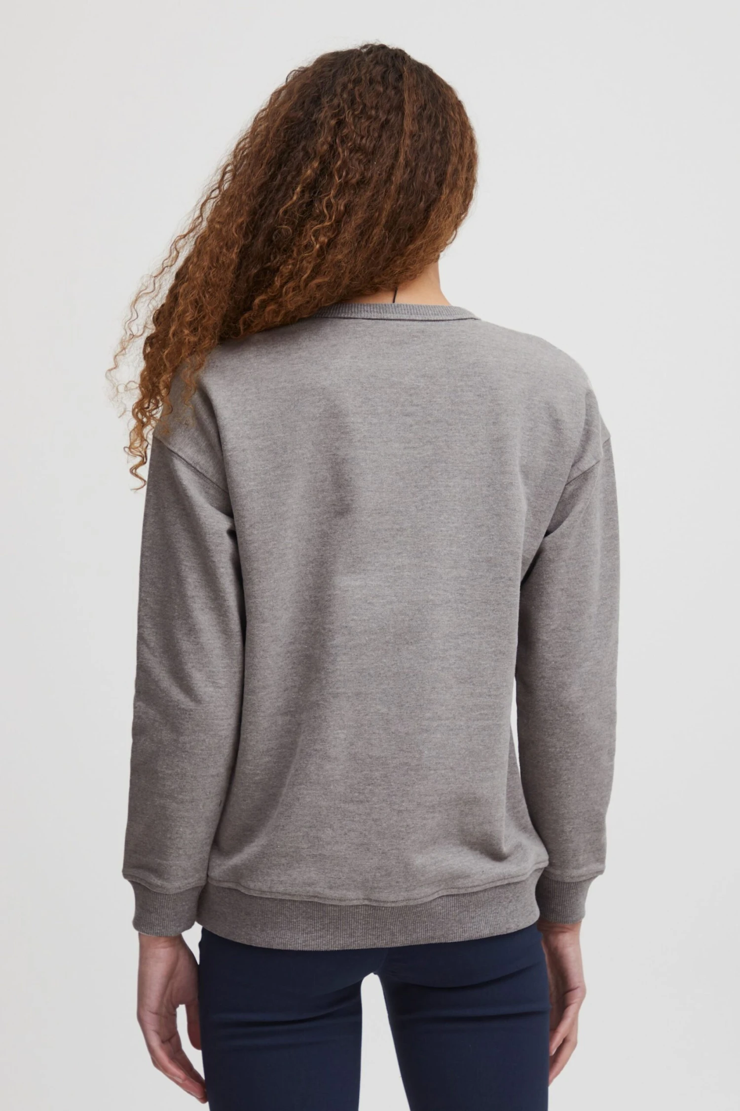 OXMO Sweatshirts Sweatshirt Pullover Coleen Frauen Graumeliert – Bild 3